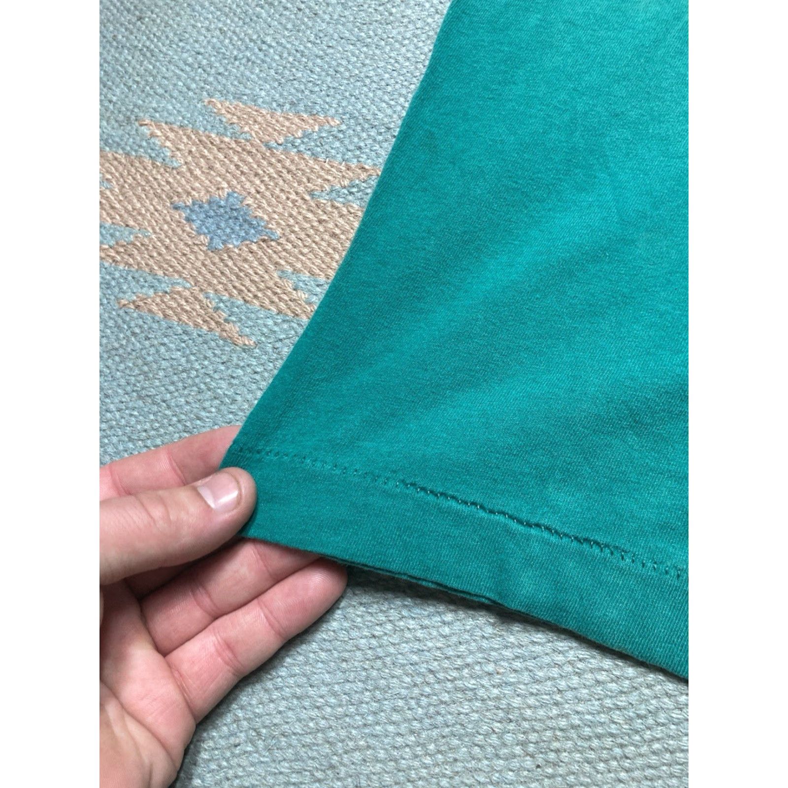 Fruit Of The Loom VINTAGE Fruit of the Loom T-Shirt Pocket Teal Turquoise Cotton Medium Mens 80s Size US M / EU 48-50 / 2 - 7 Thumbnail