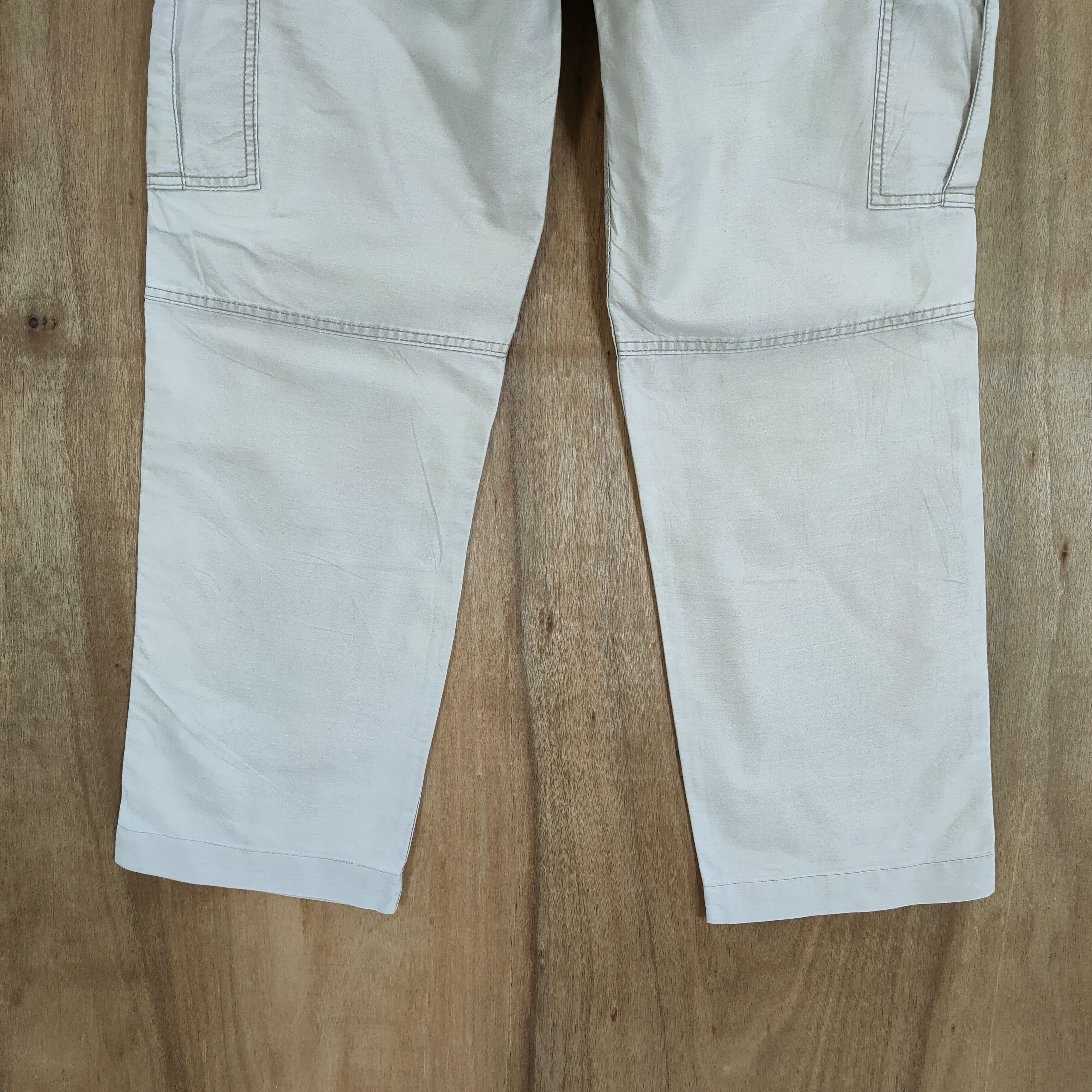 Japanese Brand × Numbers VINTAGE BACK NUMBER WHITE YELLOW BAGGY CARGO PANTS Size US 34 / EU 50 - 11 Thumbnail