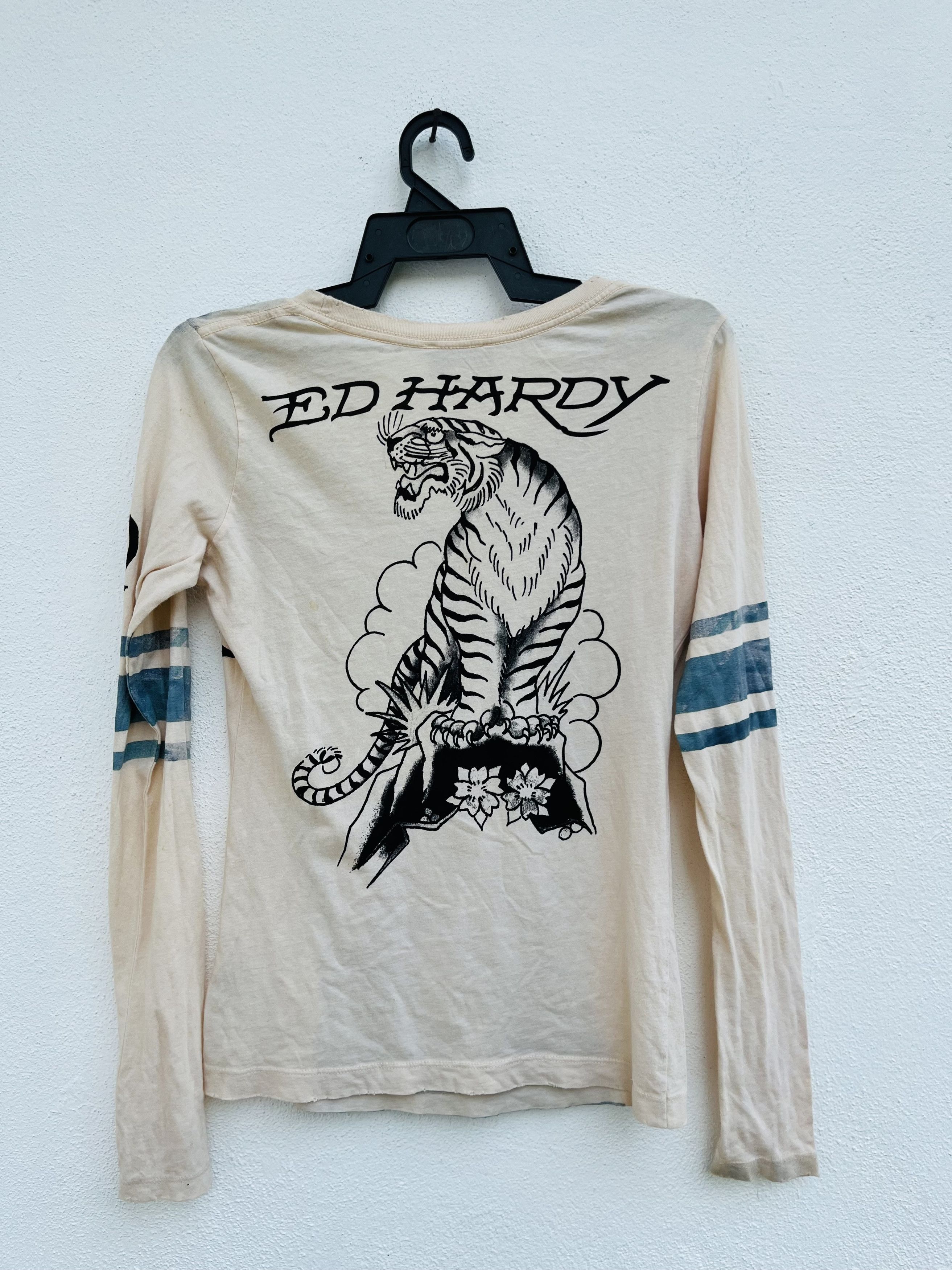 Ed Hardy × Japanese Brand Vintage Ed Hardy Champ Angry Tiger Long Sleeve Size S / US 4 / IT 40 - 2 Thumbnail