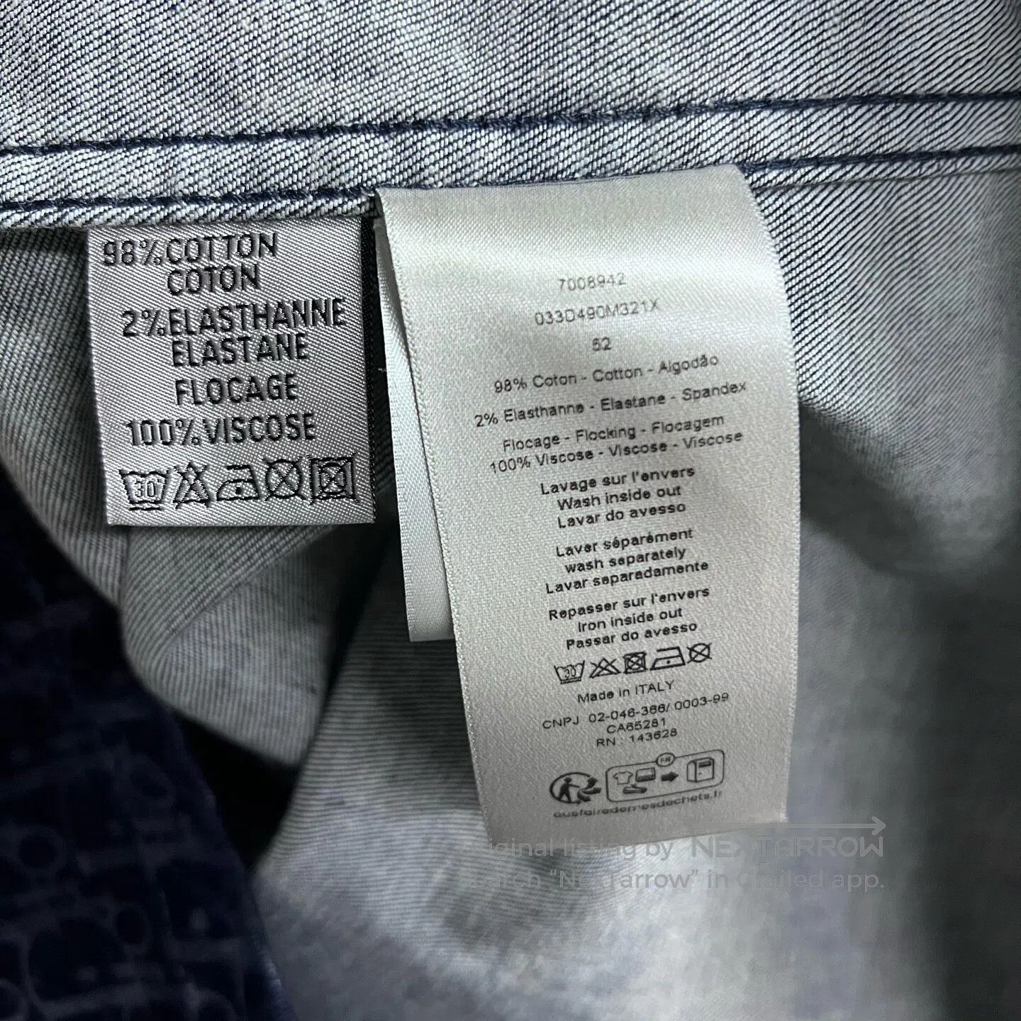 Dior Dior Long-sleeved shirt with a diagonal pleated collar| Size US L / EU 52-54 / 3 - 4 Thumbnail