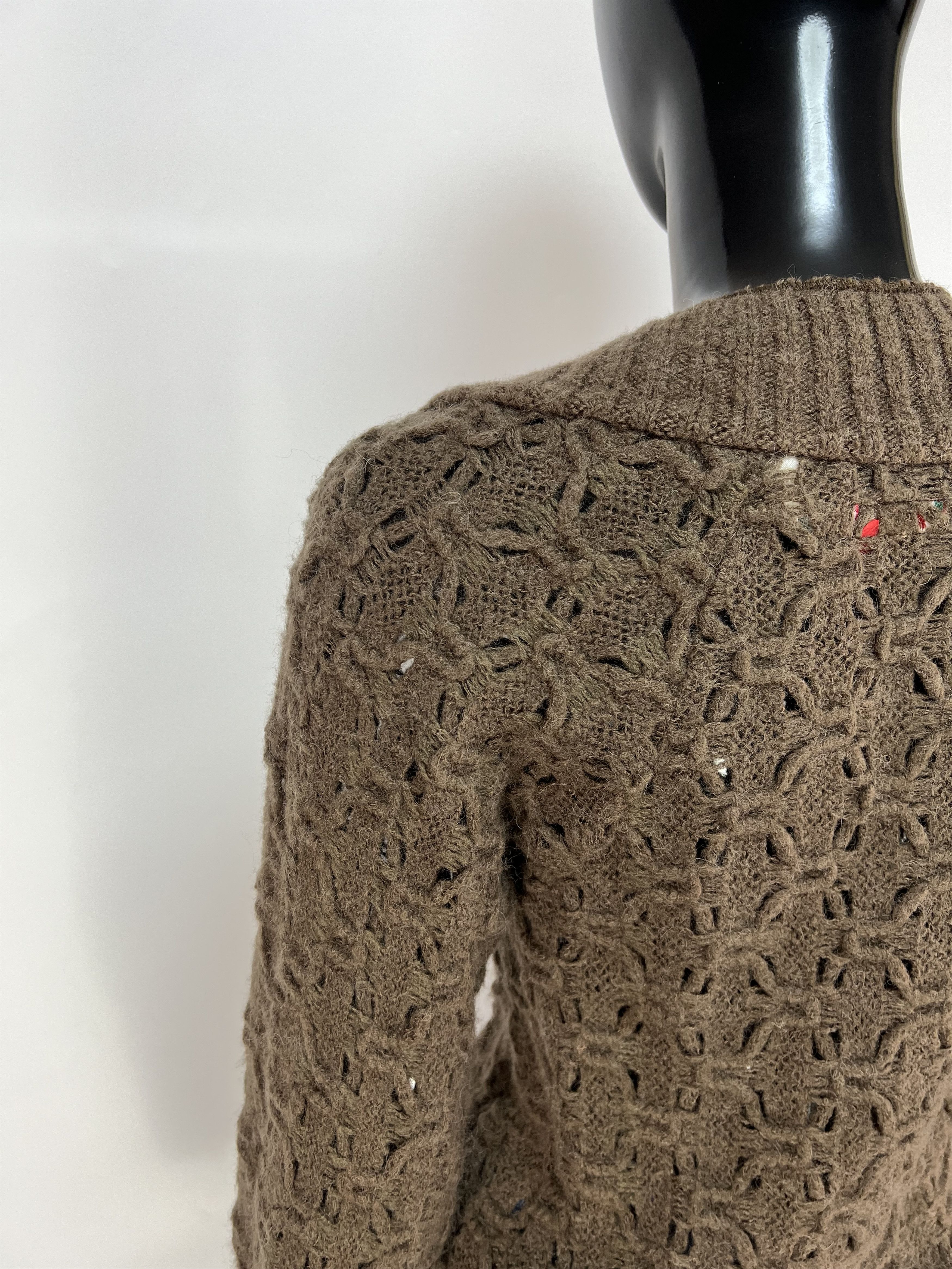 Miss Sixty Miss Sixty Vintage Womens Brown Knitted V-Neck Wool Sweater Size XS / US 0-2 / IT 36-38 - 12 Thumbnail