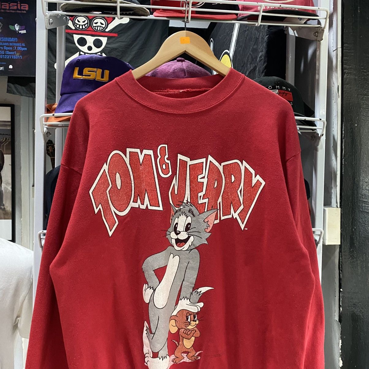 Cartoon Network × Vintage Vintage 90s Tom And Jerry Cartoon Sweatshirt Red Size US L / EU 52-54 / 3 - 3 Thumbnail