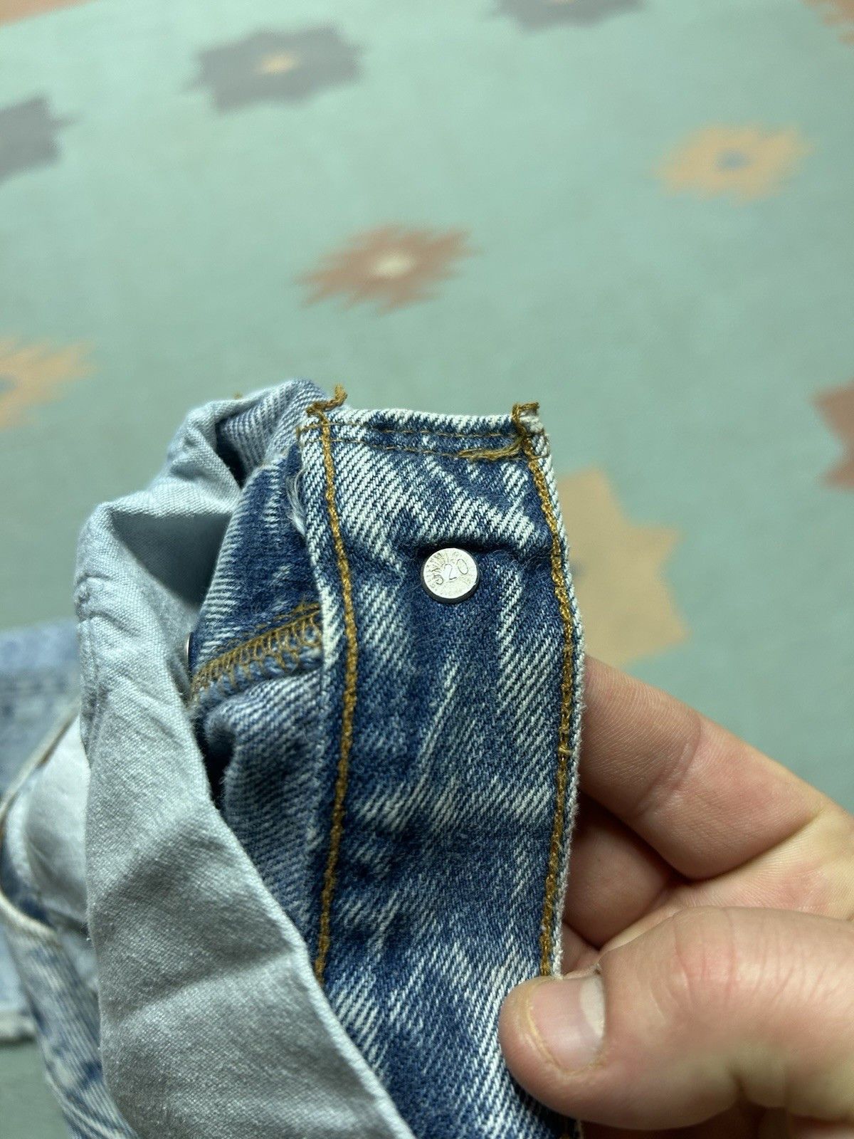 Vintage Vtg 80s Levis 501 jeans acid stone wash button fly USA 32x29 Size US 32 / EU 48 - 12 Thumbnail