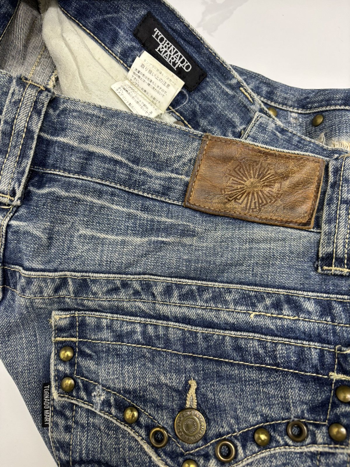 Tornado Mart Tornado Mart Pierced Lace Flared Jeans Distressed Denim Size 32" / US 10 / IT 46 - 13 Thumbnail