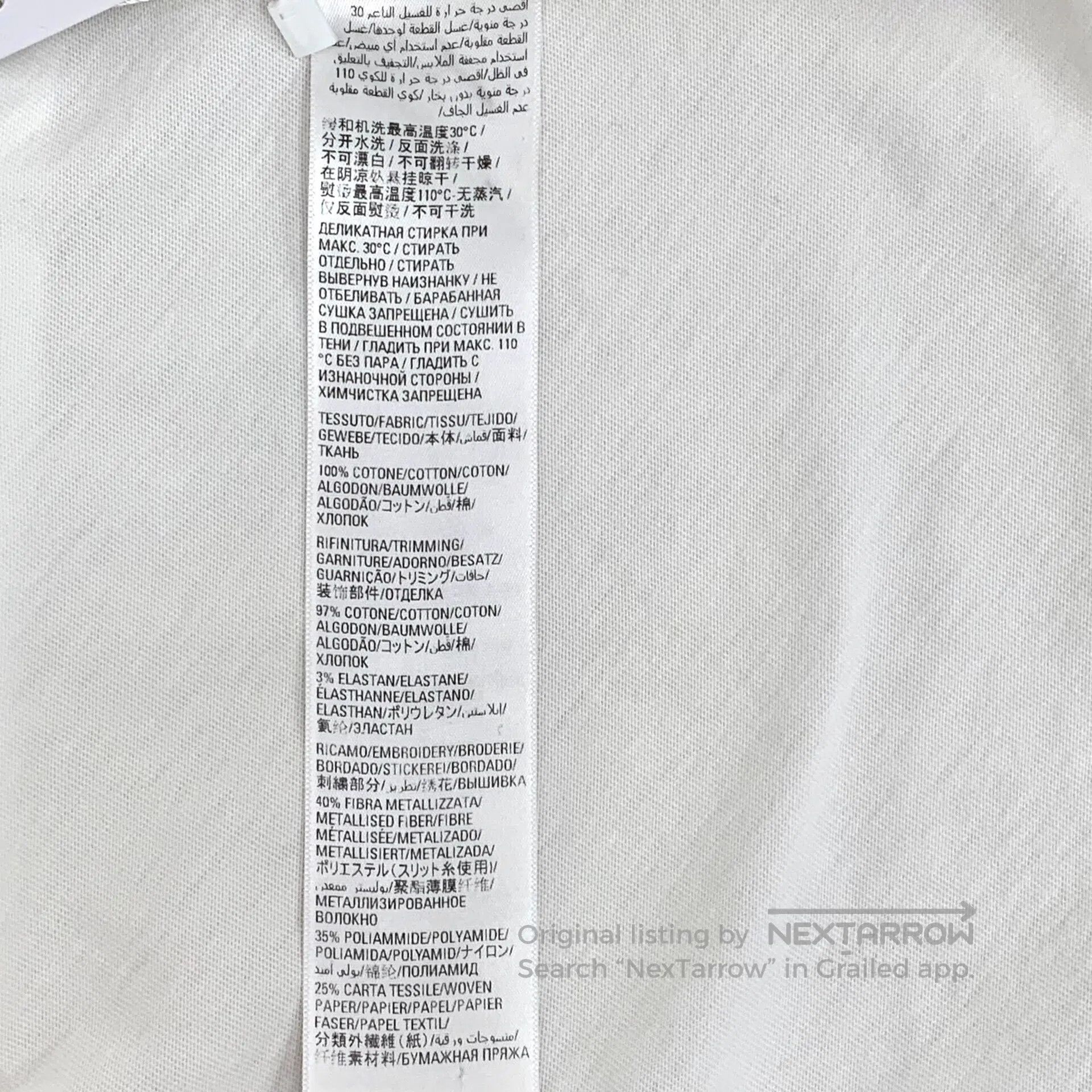 Balenciaga Balenciaga White Logo Lettering Embroidered Cotton Crewnec Size US M / EU 48-50 / 2 - 9 Thumbnail