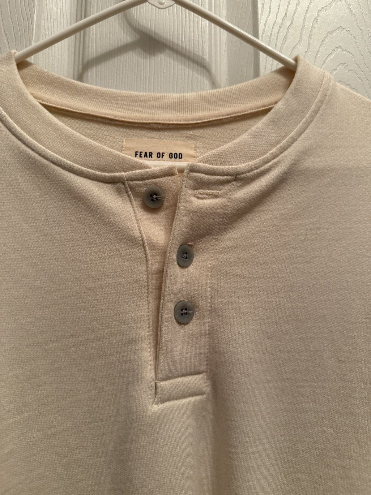 Fear of God FEAR OF GOD Long Sleeve Henley in Cream & Vintage Black Size US S / EU 44-46 / 1 - 4 Thumbnail