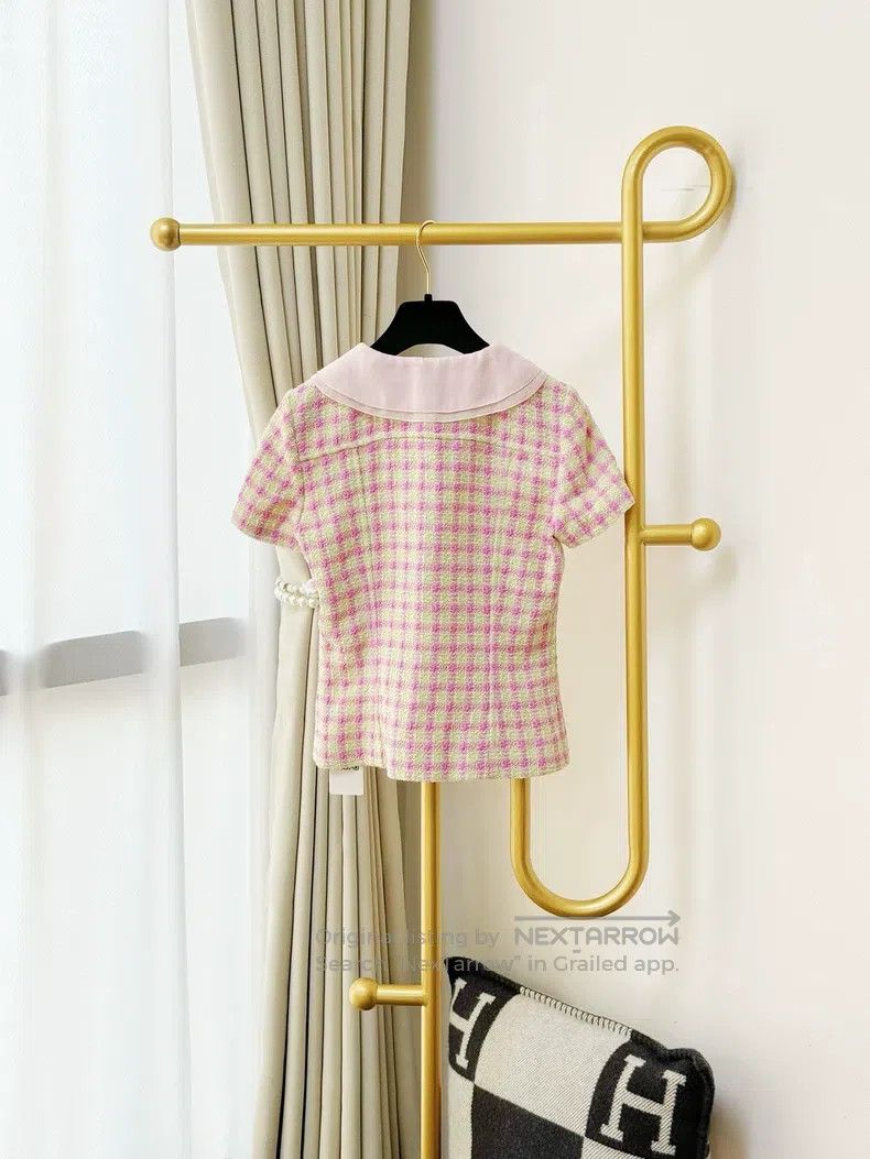 Chanel Chanel 25S series pink purple green plaid tweed doll colla Size XXS / US 00 / IT 34 - 2 Thumbnail