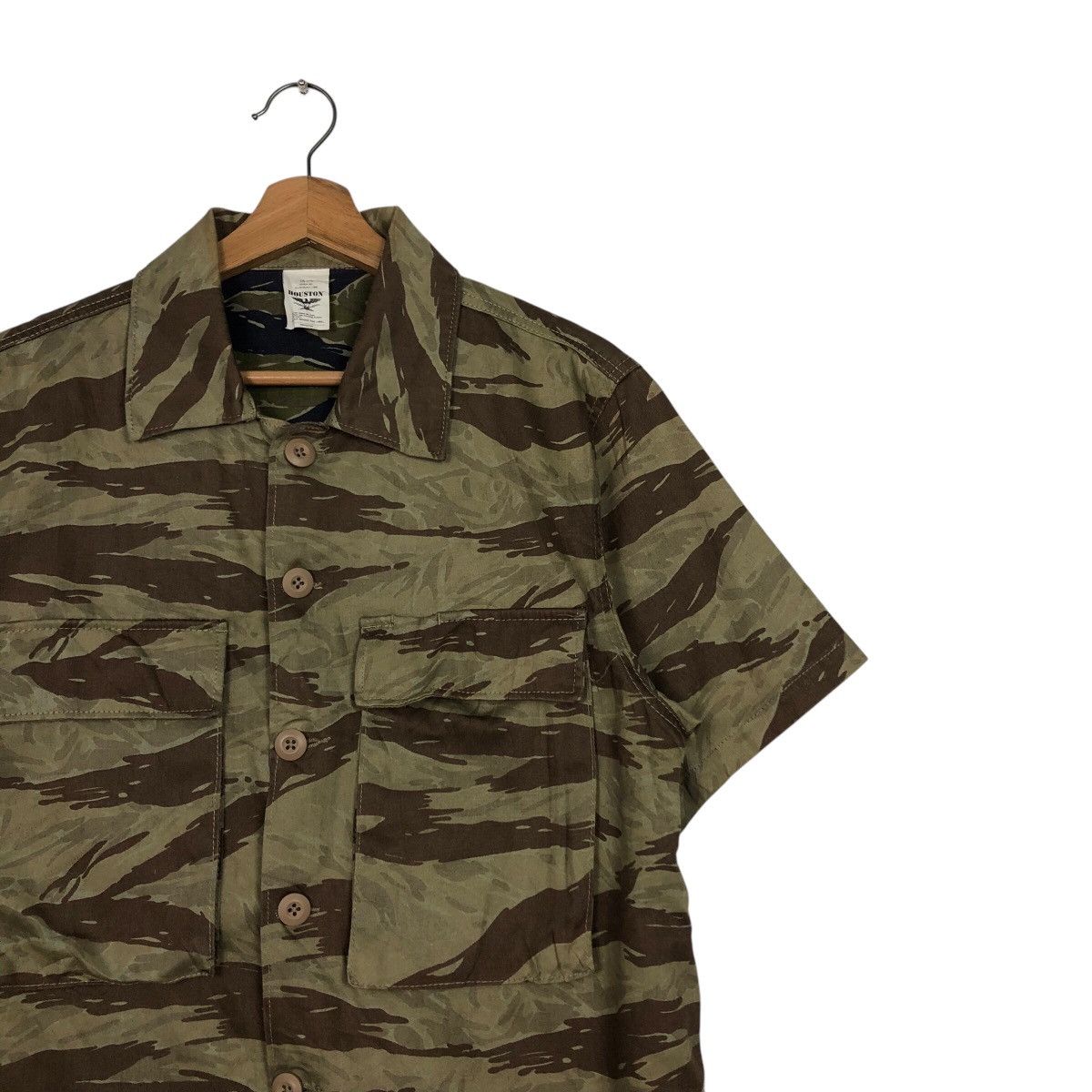 Vintage 📌Vintage Tiger Striped Camouflage Shirt Houstan Usa Size US M / EU 48-50 / 2 - 7 Thumbnail
