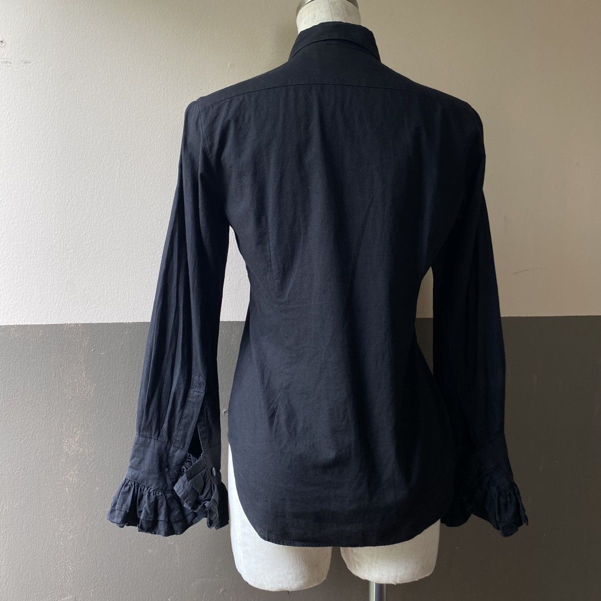 Seditionaries SEXY DYNAMITE Y2K Punk Black Ruffled Long Sleeve Blouse Size S / US 4 / IT 40 - 2 Thumbnail