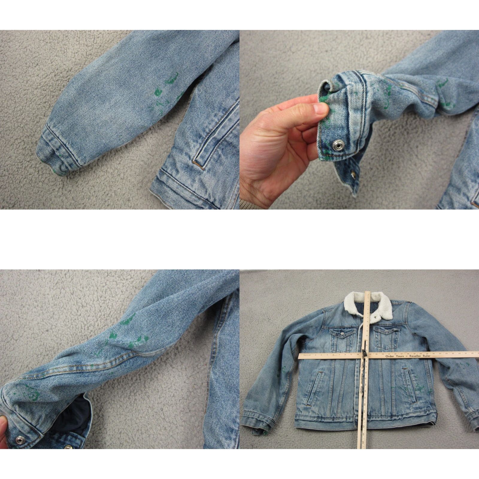 Gap VINTAGE Gap Denim Jacket Mens M Blue Denim Sherpa Lined Jean Trucker Coat Casual Bomber Style 80s 90s Workwear Mens Size US 31 - 8 Thumbnail