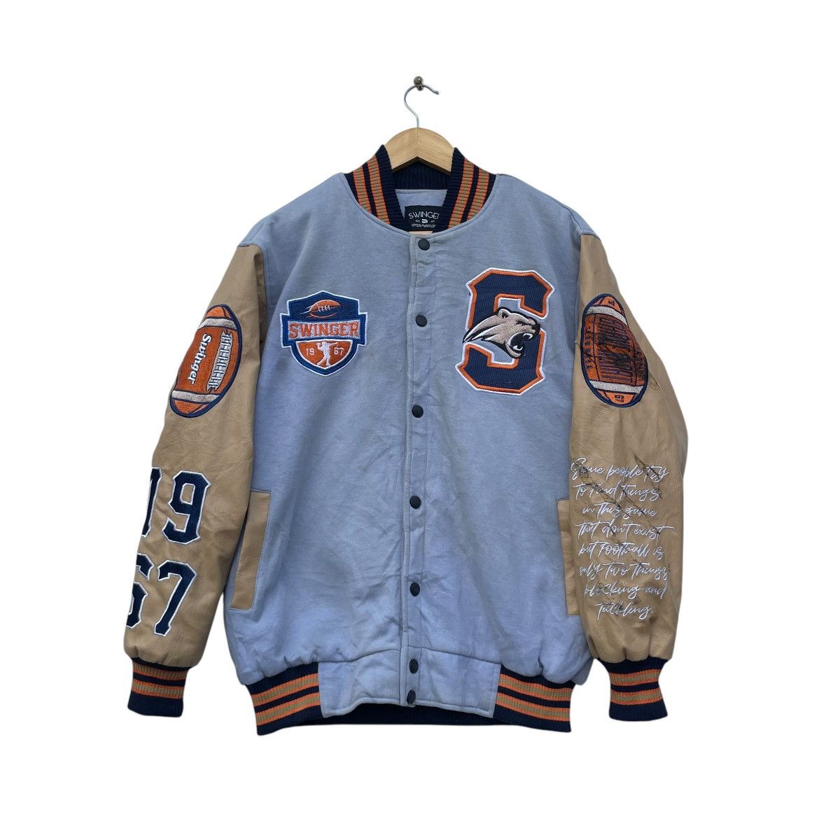 Canterbury of New Zealand × NHL Japanese Brand Swinger Varsity Brave Heart Rugby Jacket Size US S / EU 44-46 / 1 - 2 Thumbnail