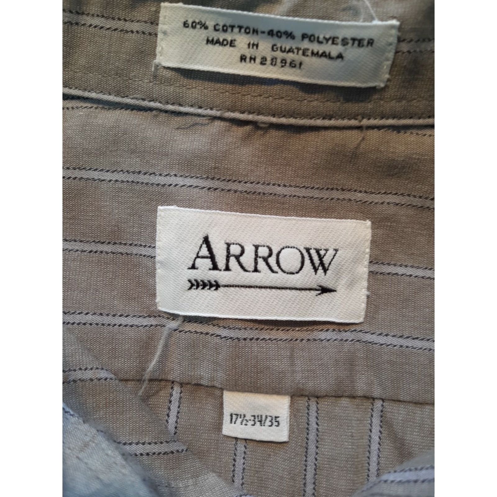 Arrow Arrow Mens Shirt Size 17.5 34/35 Long Sleeve Button Up Pinstriped Pocket Shirt Size US XXL / EU 58 / 5 - 2 Thumbnail