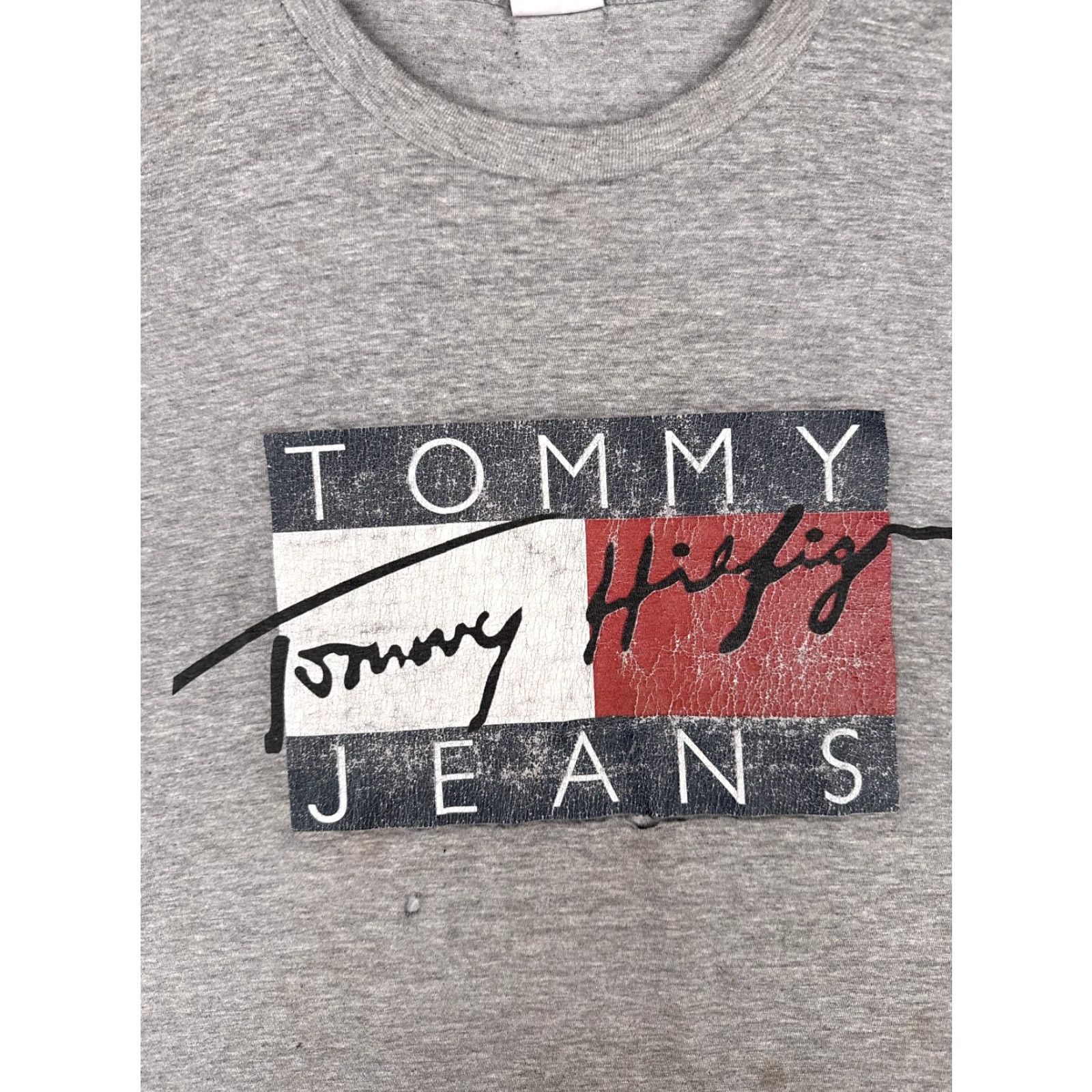 Tommy Hilfiger VINTAGE Tommy Hilfiger Jeans Shirt Men 2XL Gray Short Sleeve 100% Cotton Crew READ Size US XXL / EU 58 / 5 - 6 Thumbnail