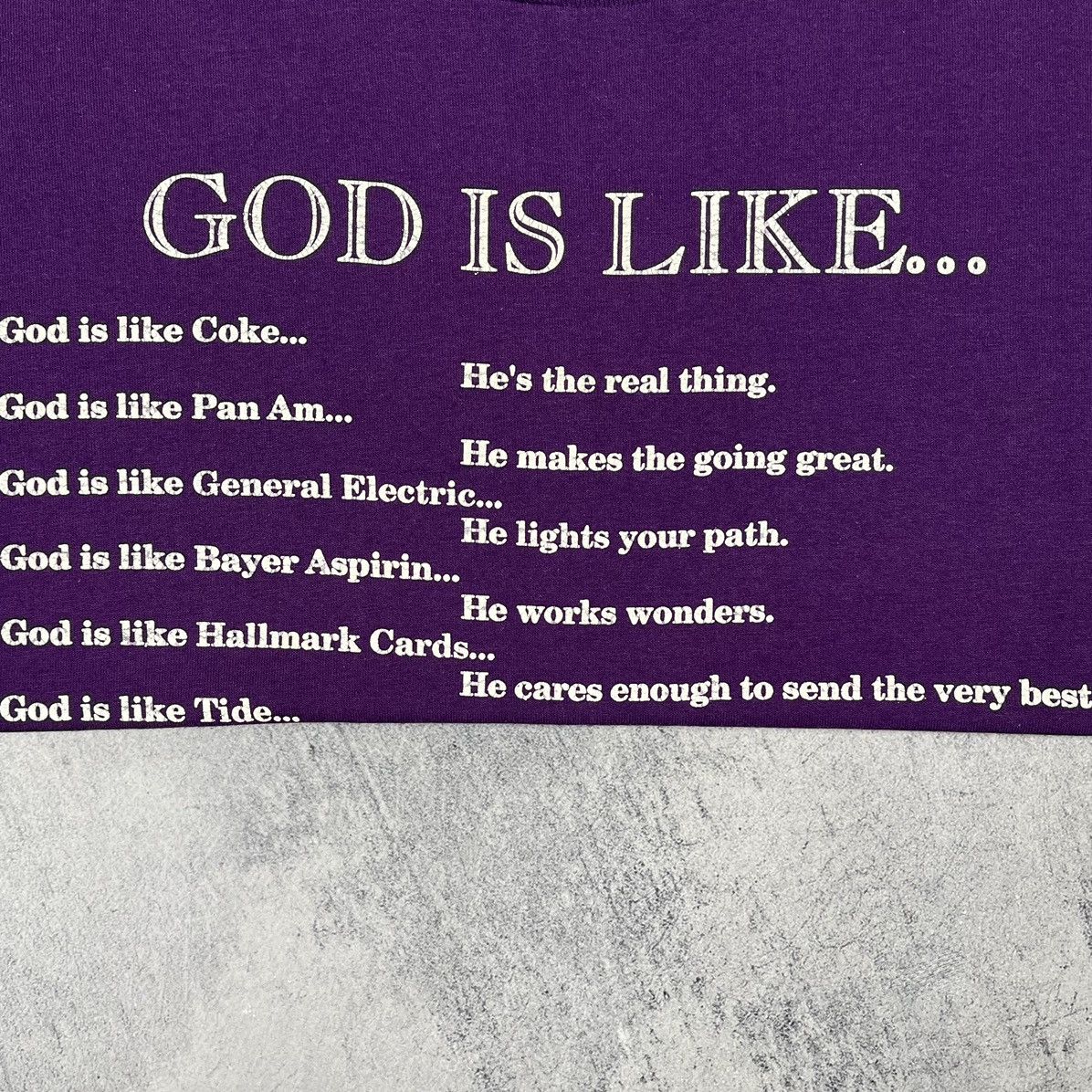 Vintage Vintage “God Is Like” single stitch rare tee 90’s Size US XL / EU 56 / 4 - 5 Thumbnail