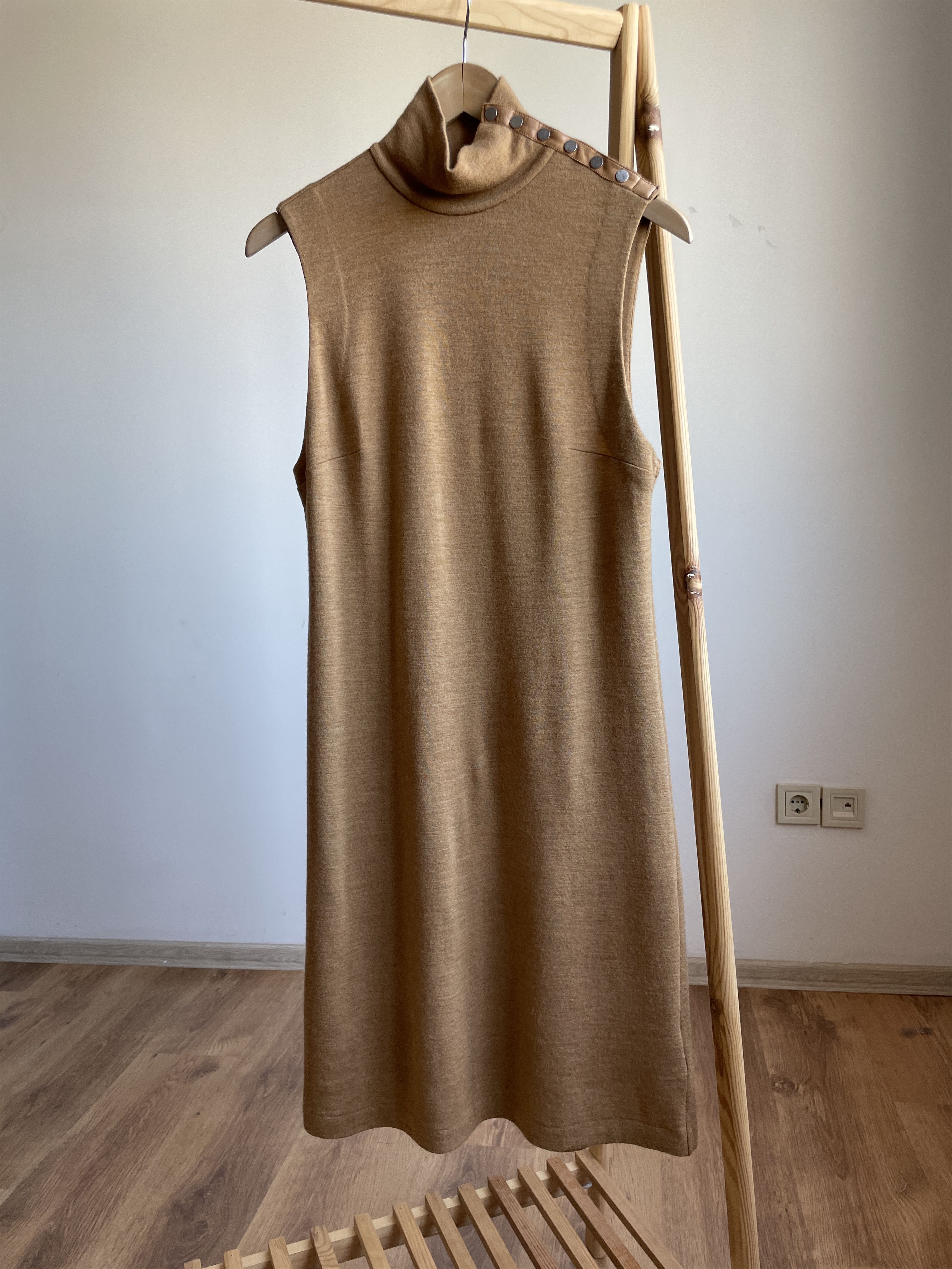 Polo Ralph Lauren Pure Wool Mock Neck Sleeveless Dress