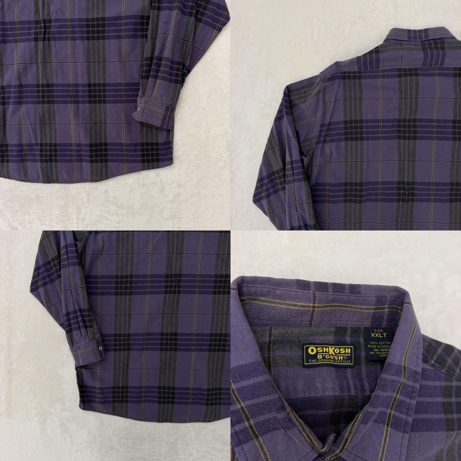 Vintage VINTAGE OshKosh B'gosh Shirt Mens 2XLT Purple Plaid Flannel Button Up Size US XXL / EU 58 / 5 - 9 Thumbnail