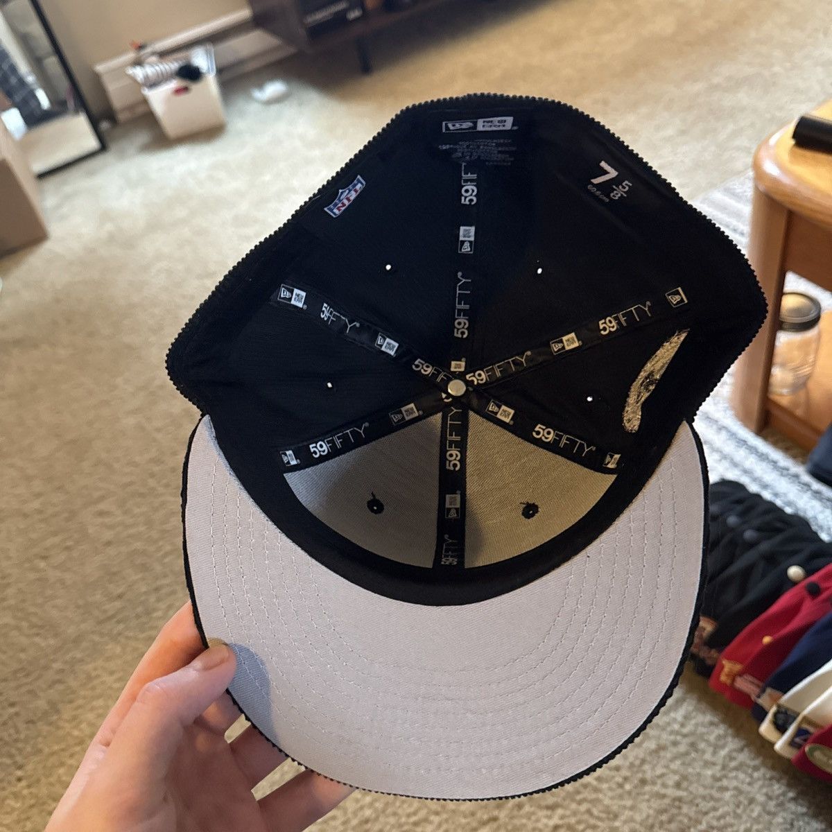 New Era 7 5/8 Raider 60th Anniversary Corduroy 59fifty Fitted Hat Size ONE SIZE - 6 Thumbnail