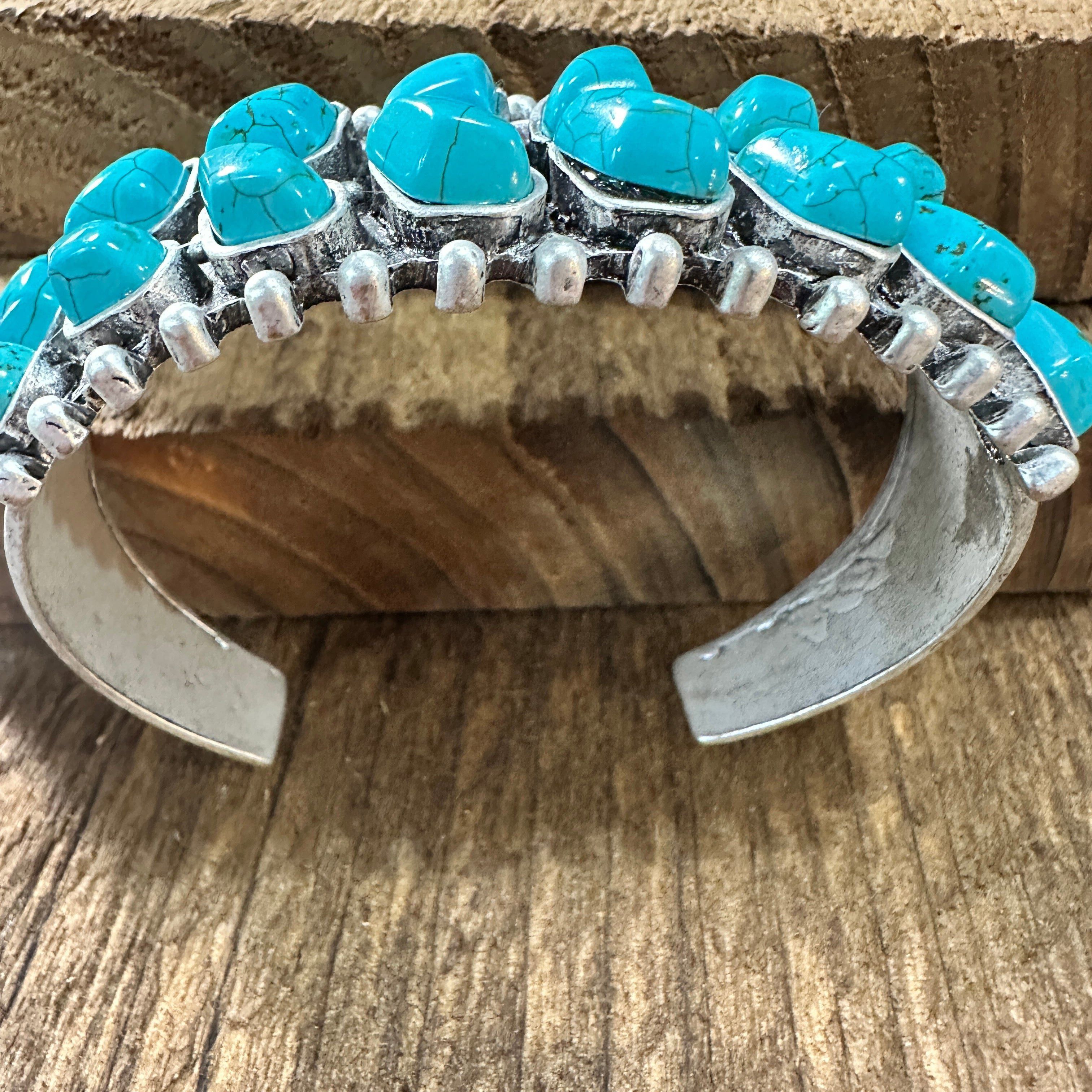 Other Double Layered Navajo Turquoise Cuff Bracelet Design, Southw Size ONE SIZE - 9 Thumbnail