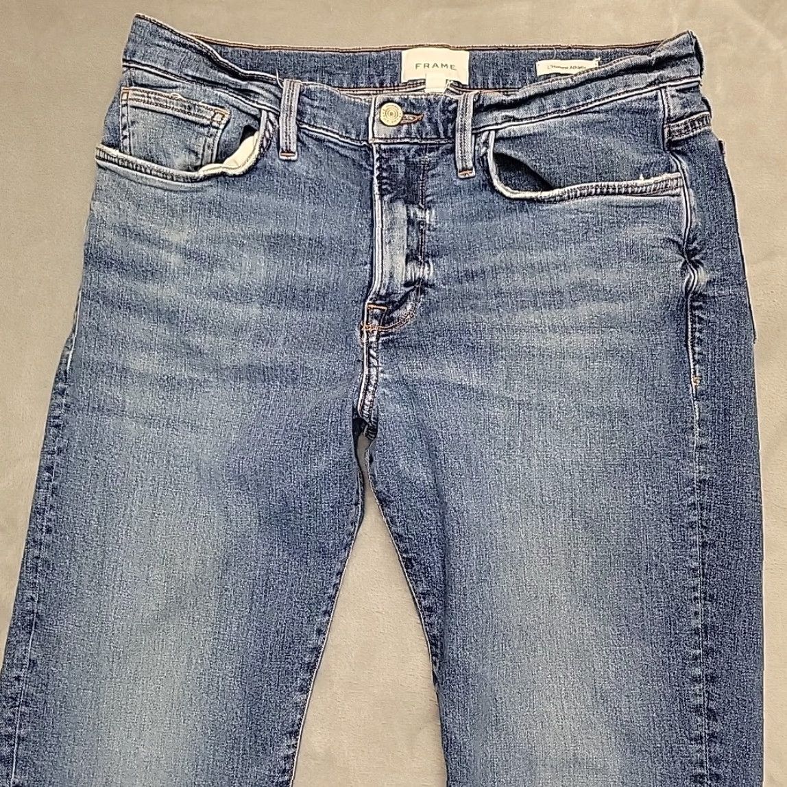 Frame VINTAGE Frame Jeans Mens 33 Faded Blue Denim Athletic Fit Stretch Casual LMHA785 Size US 33 - 3 Thumbnail