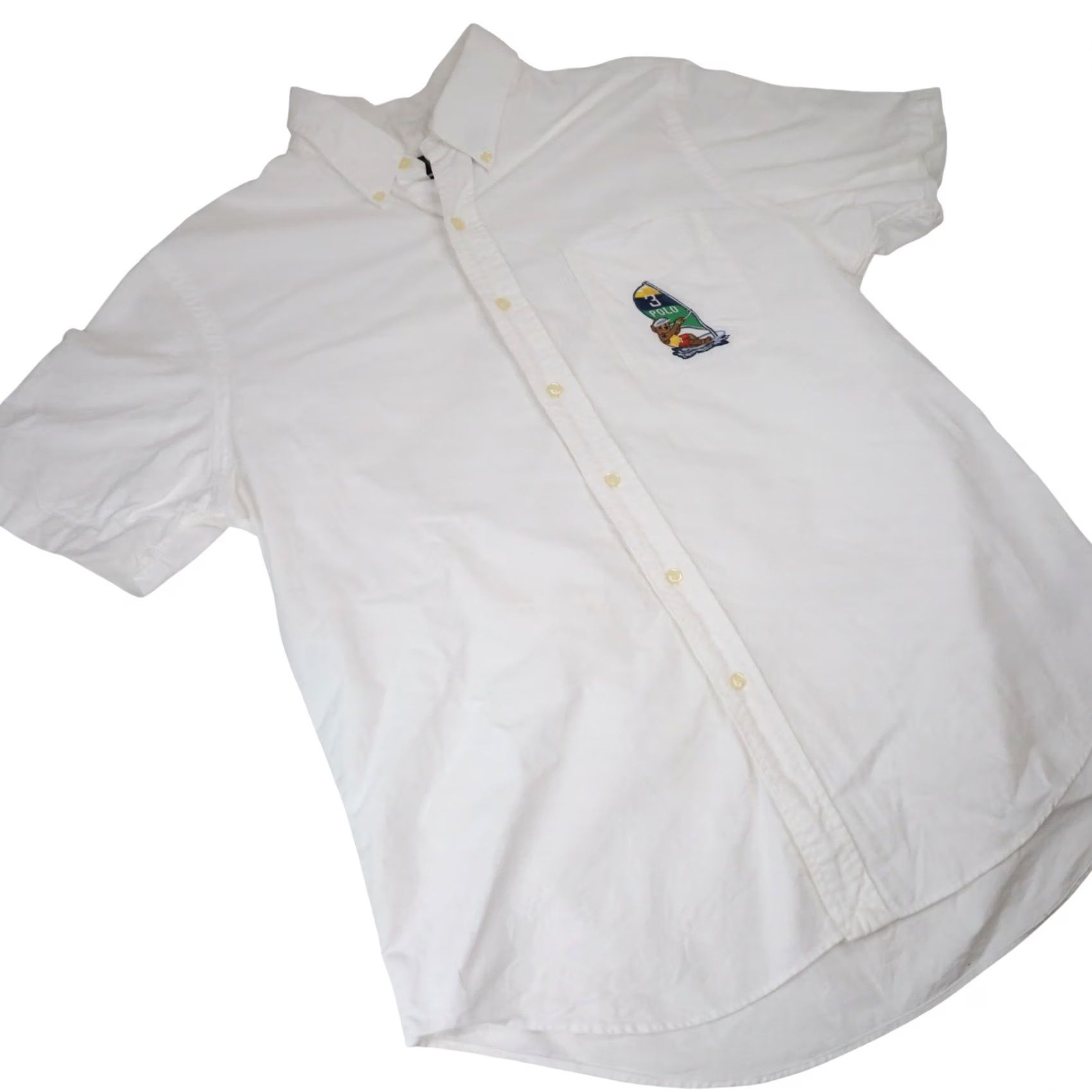 Polo Ralph Lauren VINTAGE Polo Ralph Lauren Shirt Surfing Bear Button Up White Mens Small Short Sleeve Size US S / EU 44-46 / 1 - 3 Thumbnail