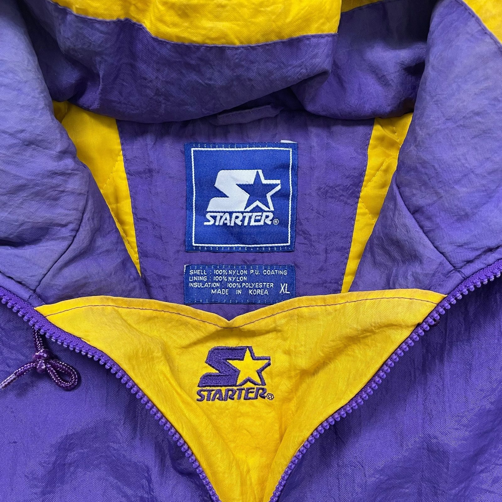 NCAA VTG 90s WASHINGTON HUSKIES STARTER PULLOVER PUFFER JACKET Size US XL / EU 56 / 4 - 6 Thumbnail