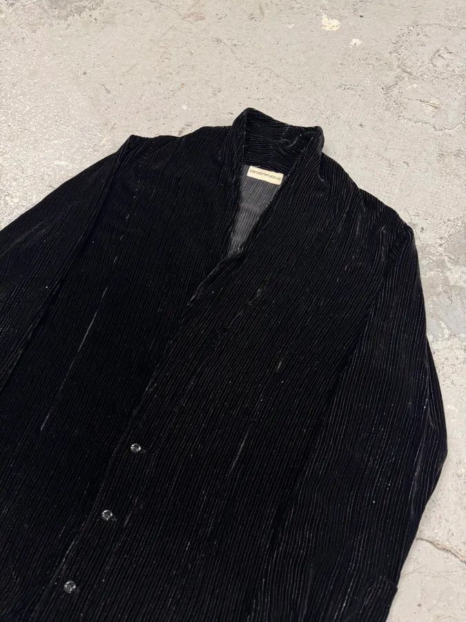 Emporio Armani × Vintage 2000s Emporio Armani Mafia Black Stripes Jacket Size US M / EU 48-50 / 2 - 2 Thumbnail