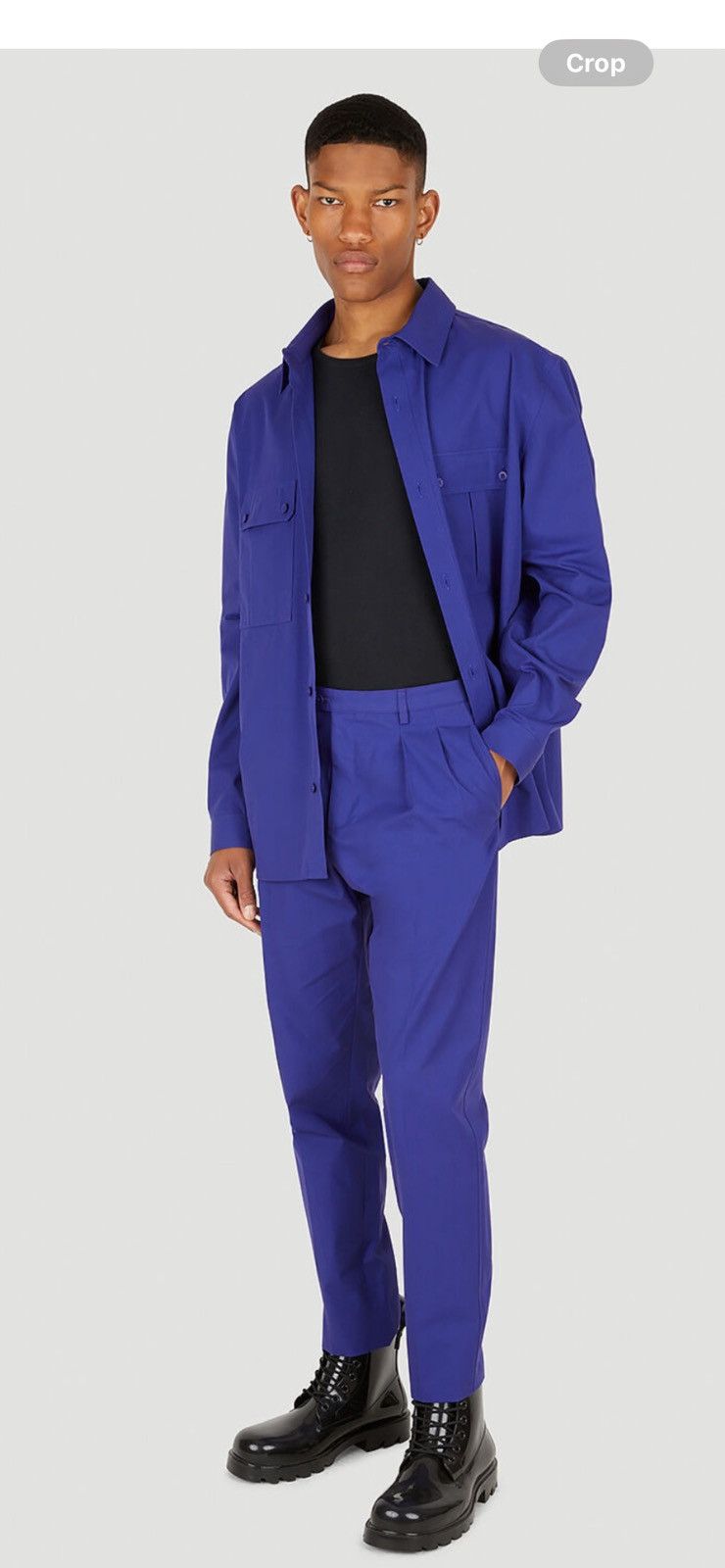 image of Saint Laurent Paris Saint Laurent Cotton Twill Pants. 54/38. $1190 in Purple, Men's