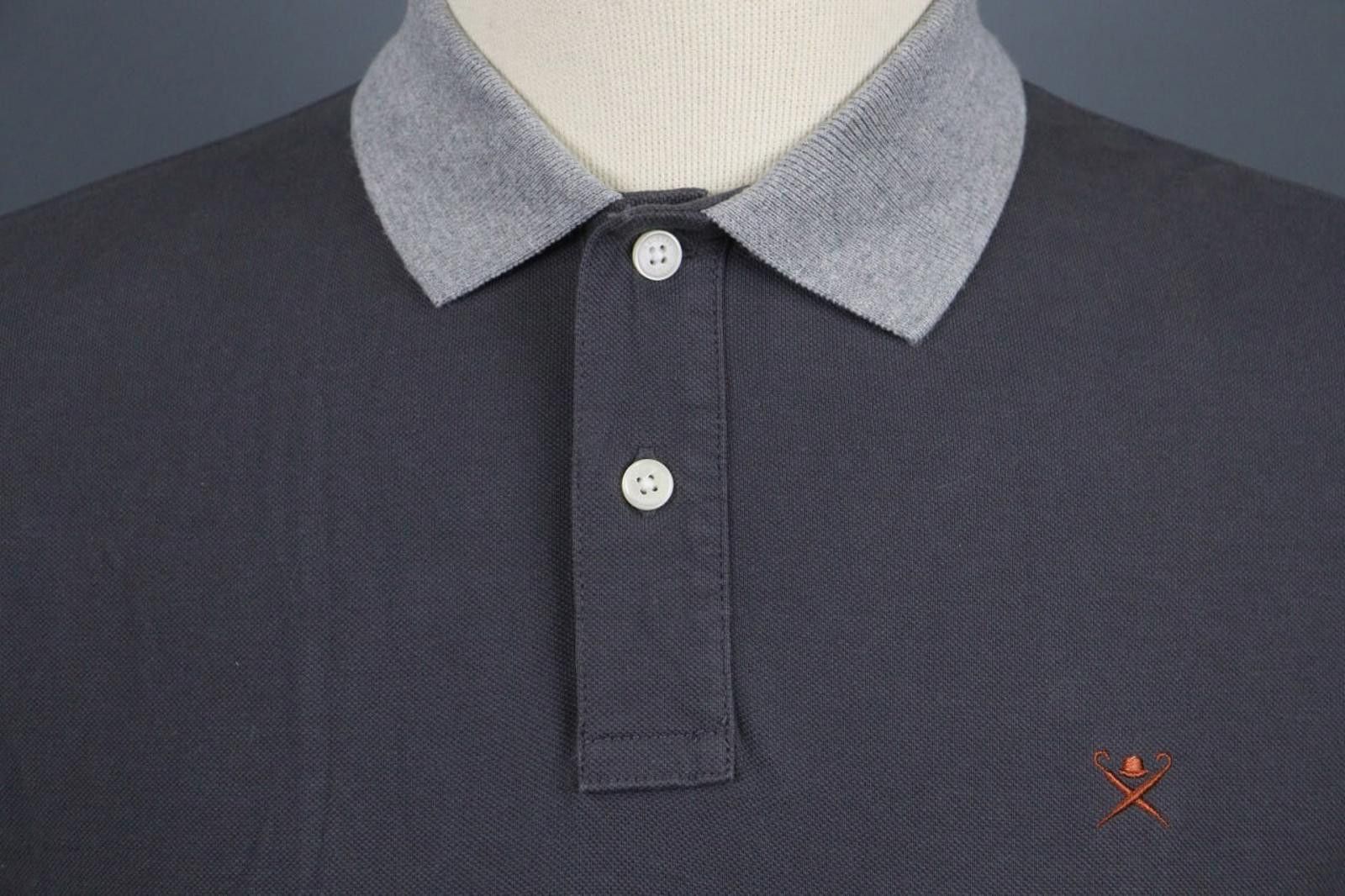 Designer Hackett London Gray Cotton Collared Polo Shirt Size M Size US M / EU 48-50 / 2 - 6 Thumbnail