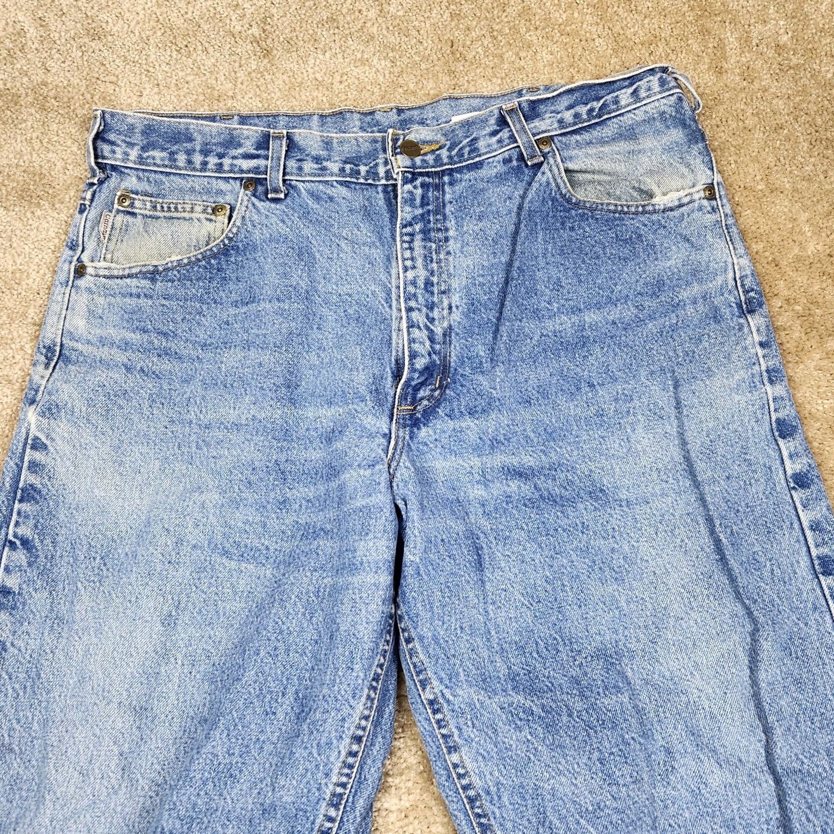 Carhartt Carhartt Vtg B113DST Jeans Mens 38x30 Blue Denim Straight Fit Outdoor Pants B120 Size US 38 / EU 54 - 2 Thumbnail