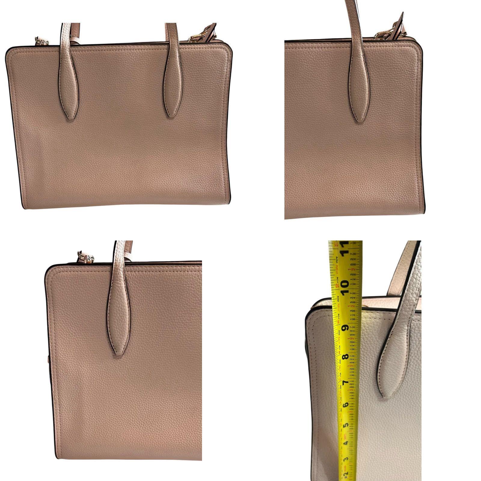 Vintage kate spade new york Rowe Satchel Crossbody Purse Leather PeachPuff Women | Tassel | Pebbled Leather | Medium Size ONE SIZE - 9 Thumbnail