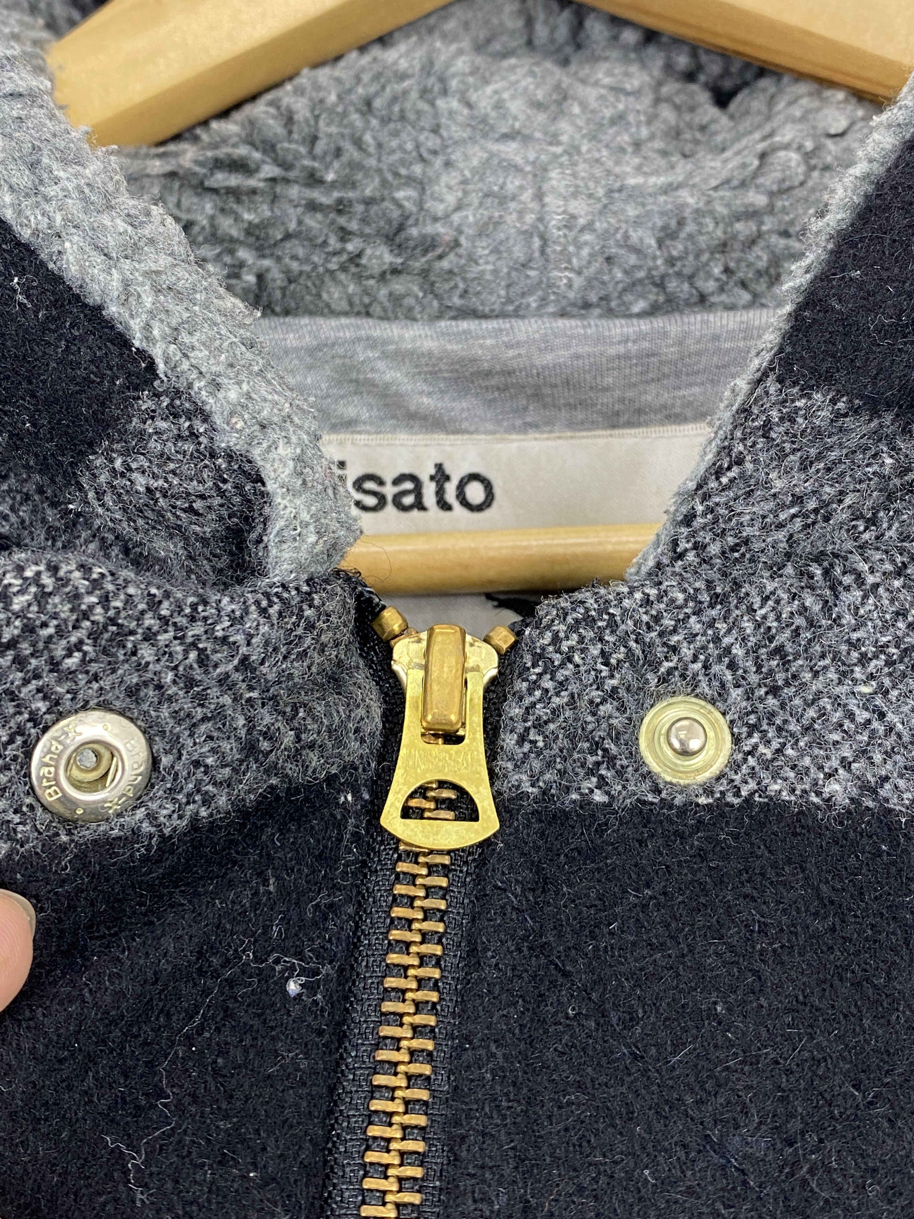 Japanese Brand Vintage Isato Japan Striped Bomber Wool Zipper Jacket Size US XS / EU 42 / 0 - 6 Thumbnail