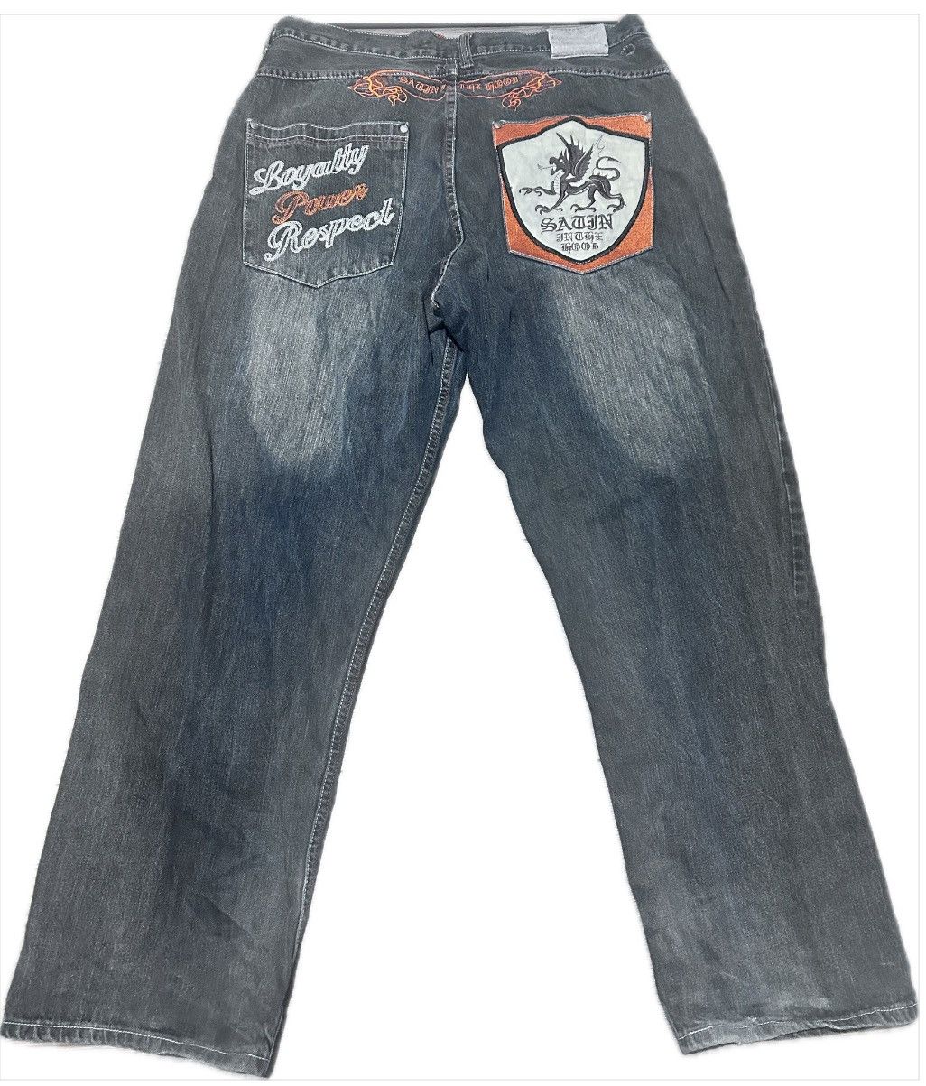 Other Vintage baggy embroidered y2k Satin In The Hood Jeans Size US 42 / EU 58 - 2 Thumbnail