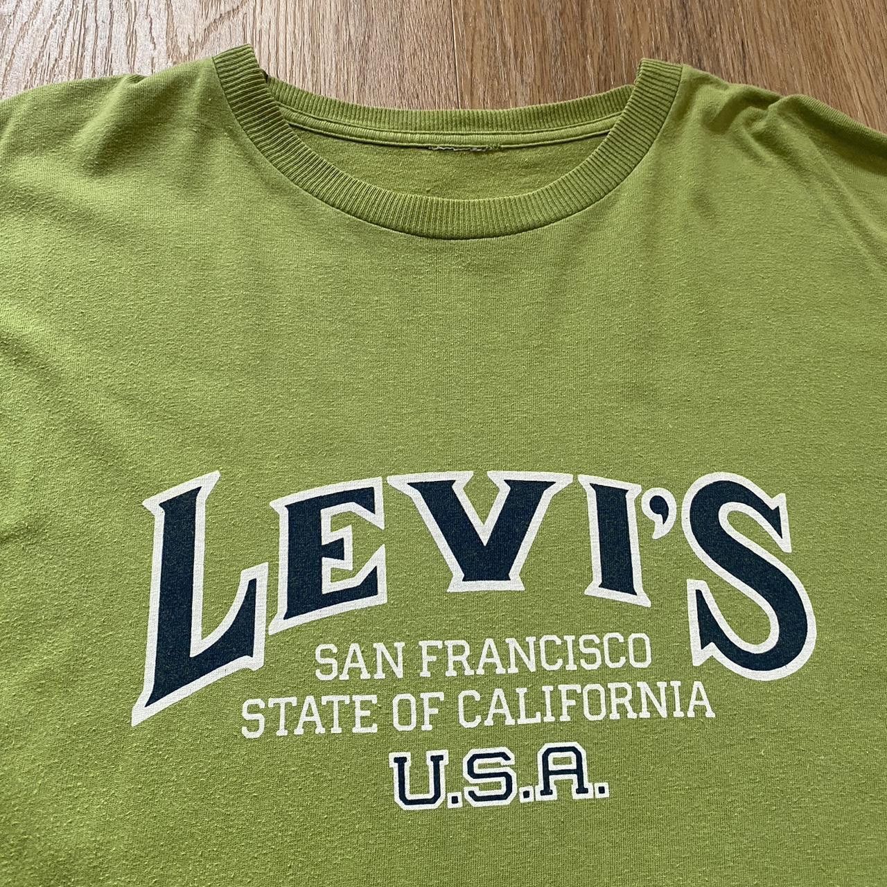 Levi's Levi's green and white t-shirt Vintage Retro 90s Size US L / EU 52-54 / 3 - 3 Thumbnail