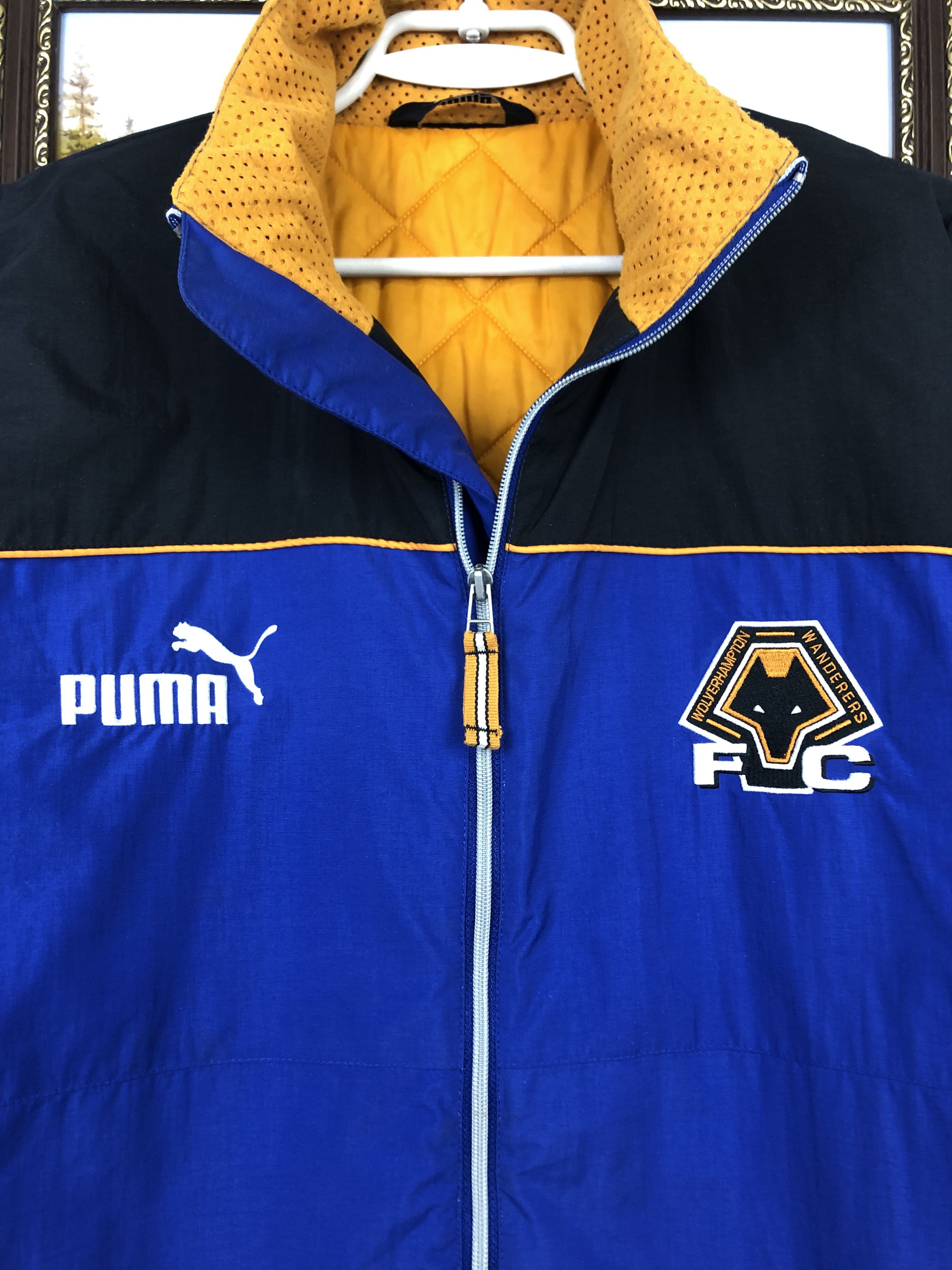 Puma Vintage Wolverhampton Wolves Football Jacket Soccer Bomber Size US M / EU 48-50 / 2 - 3 Thumbnail
