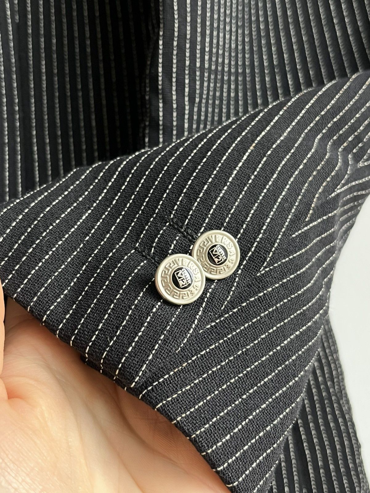 Versace Versace Classic V2 early 90s pinstripe wool blazer jacket Size 52R - 5 Thumbnail