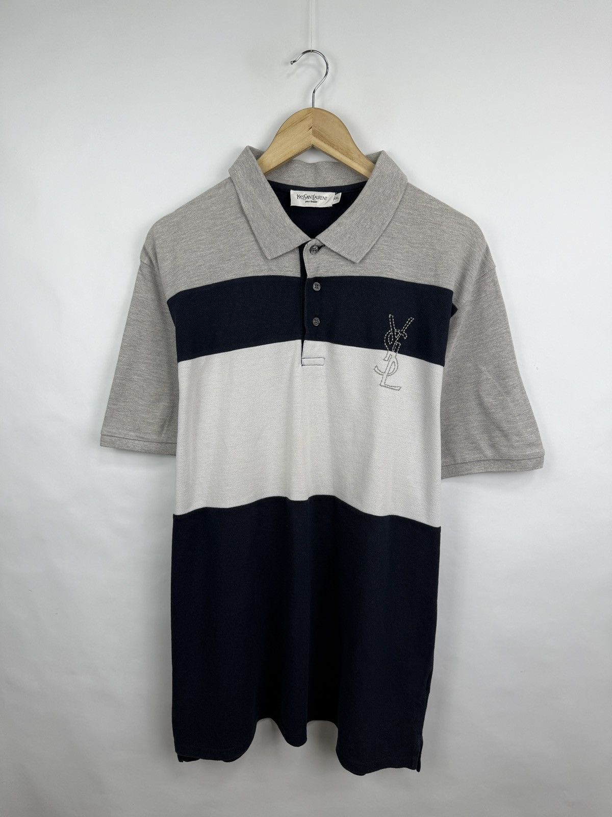 Yves Saint Laurent Vintage 90s Yves Saint Laurent YSL Polo T-Shirt Rare Retro Size US XXL / EU 58 / 5 - 3 Thumbnail