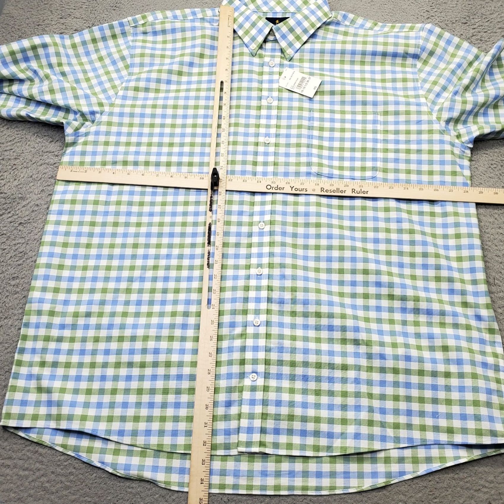 Stafford Stafford Mens Dress Shirt 2XL Plaid Wrinkle Free Button-Down Multicolor Regular Shirt Size 48R - 3 Thumbnail