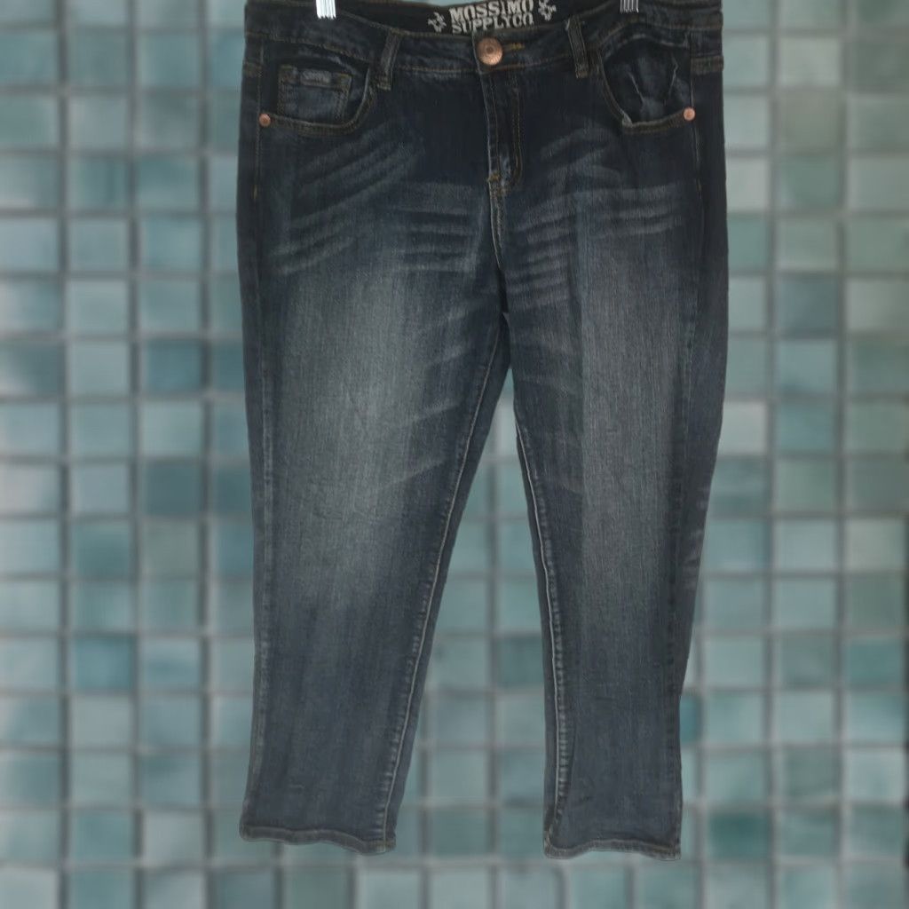 Mossimo Mossimo Supply Co Womens Jeans Straight Blue Denim Size 13 Mid Rise 28 Inseam 5-Pocket Size 34" / US 12 / IT 48 - 1 Thumbnail