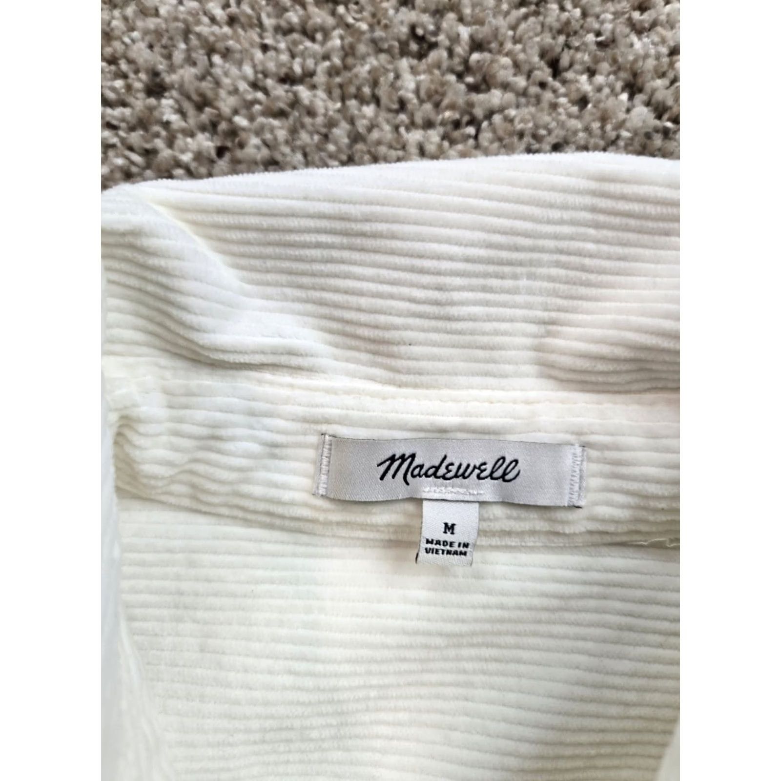 Madewell Madewell Corduroy Shirt Jacket Womens M Ivory Button Up Long Sleeve Stretch Size M / US 6-8 / IT 42-44 - 6 Thumbnail