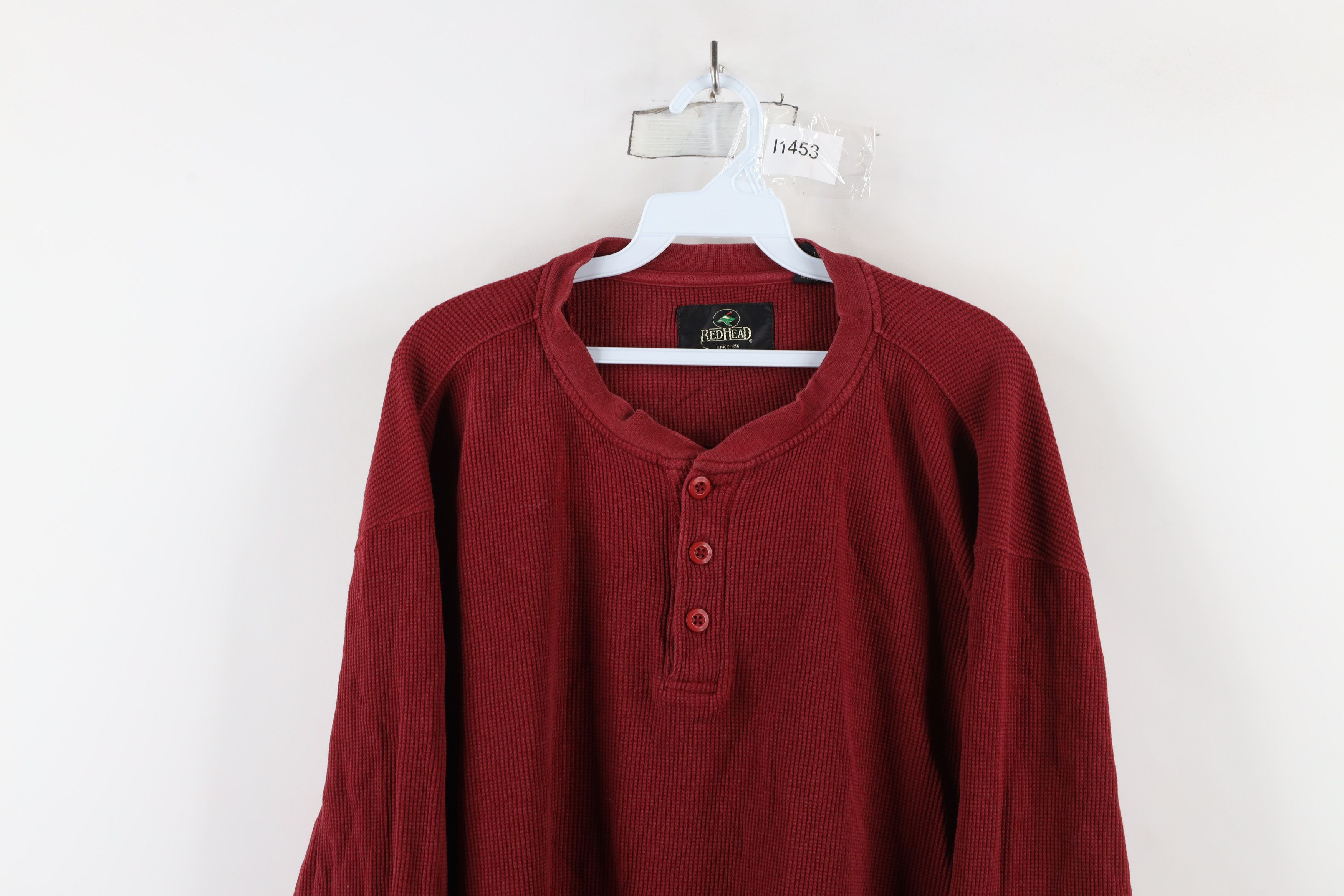 Vintage Vintage 90s Streetwear Thermal Waffle Knit Henley T-Shirt Size US L / EU 52-54 / 3 - 2 Thumbnail