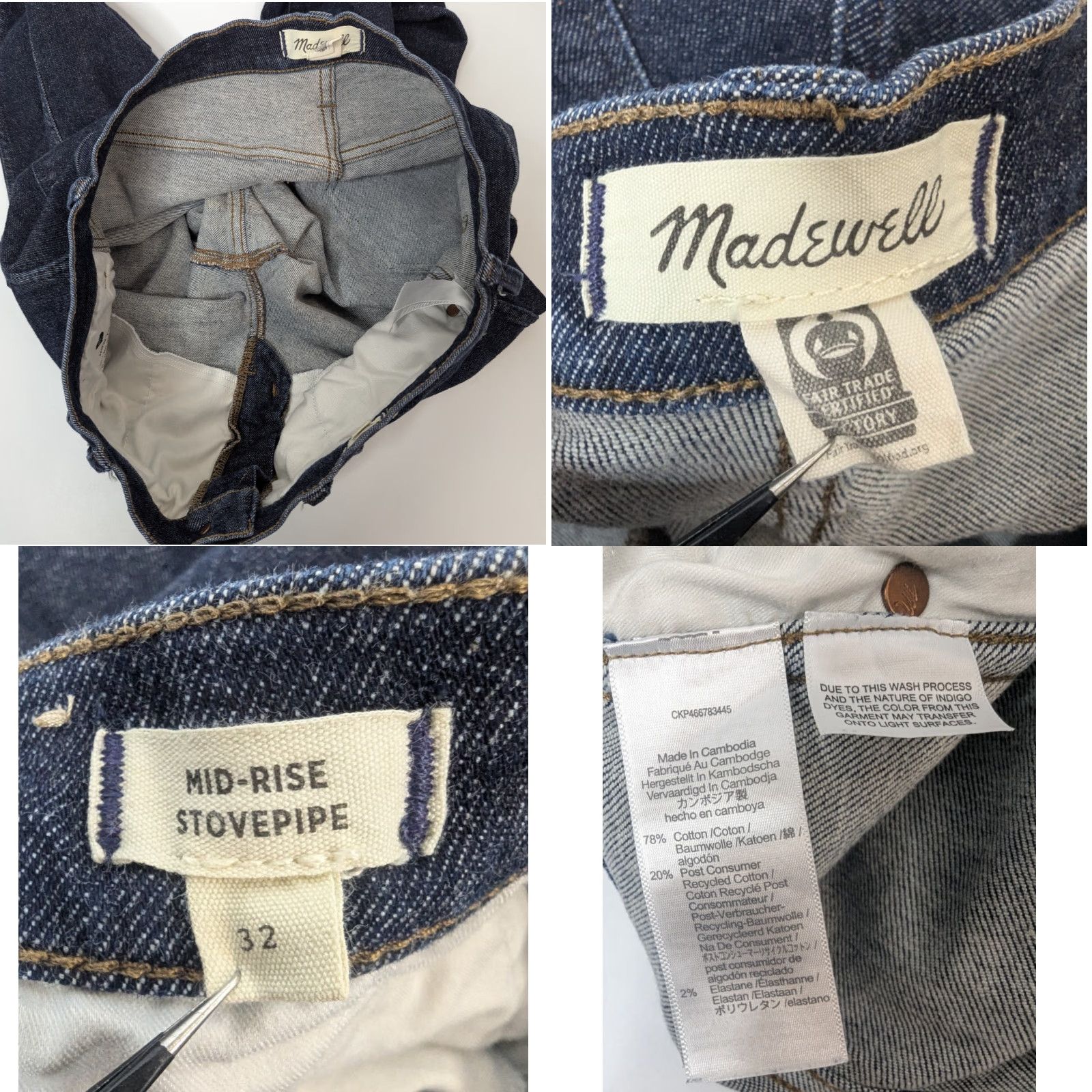 Madewell Madewell Jeans Mid-Rise Ankle Blue Denim 32 Women's Shirt? Size 24" / US 00 / IT 34 - 8 Thumbnail