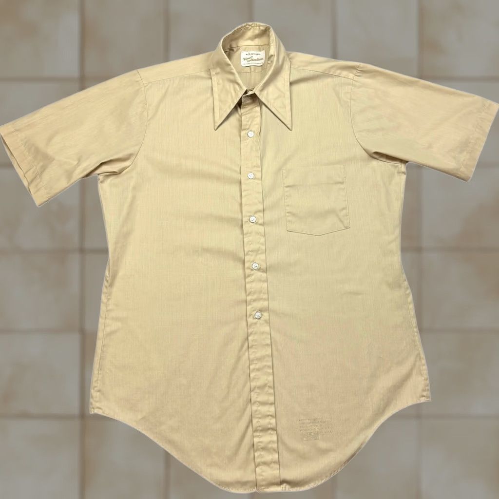 Arrow VINTAGE Arrow Shirt Men's Large Short Sleeve 70s Yellow Size US L / EU 52-54 / 3 - 1 Thumbnail
