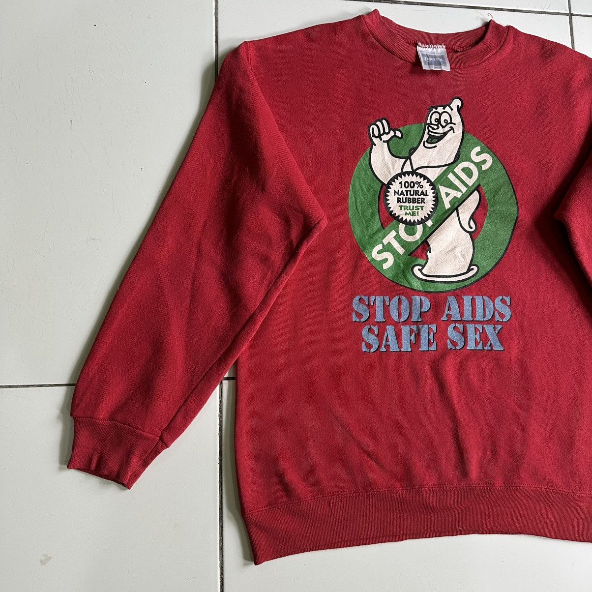 Tultex × Vintage Vintage Stop aids Safe sex Crewneck Size US M / EU 48-50 / 2 - 2 Thumbnail