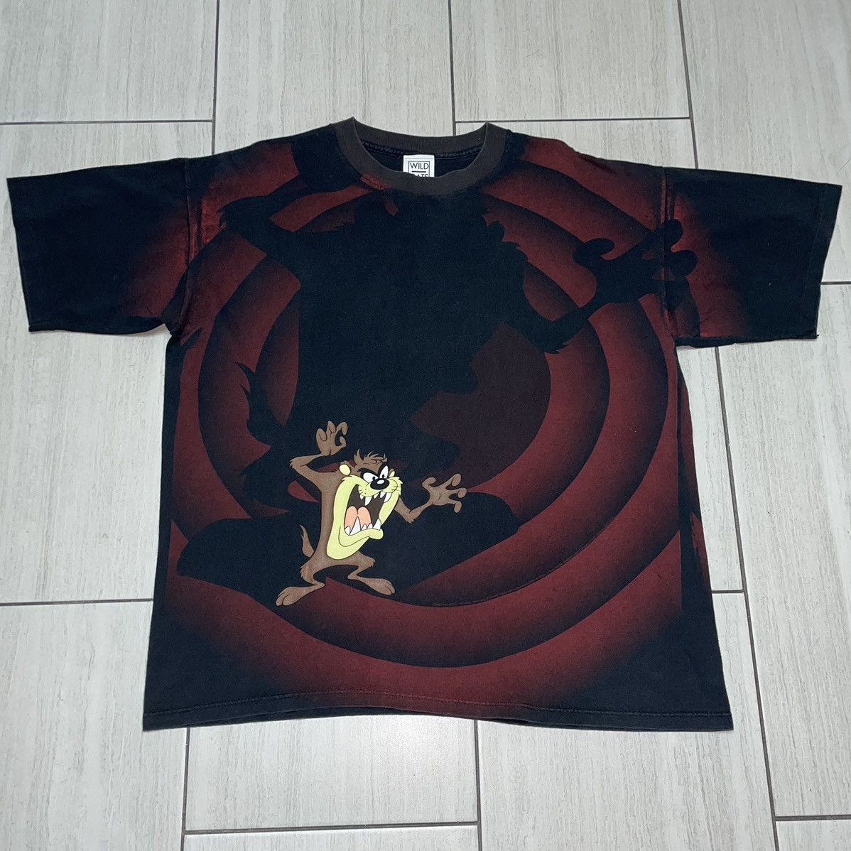 Vintage × Warner Bros Taz Big Shadow All Over Print T-shirt 1992 Size US XL / EU 56 / 4 - 1 Thumbnail