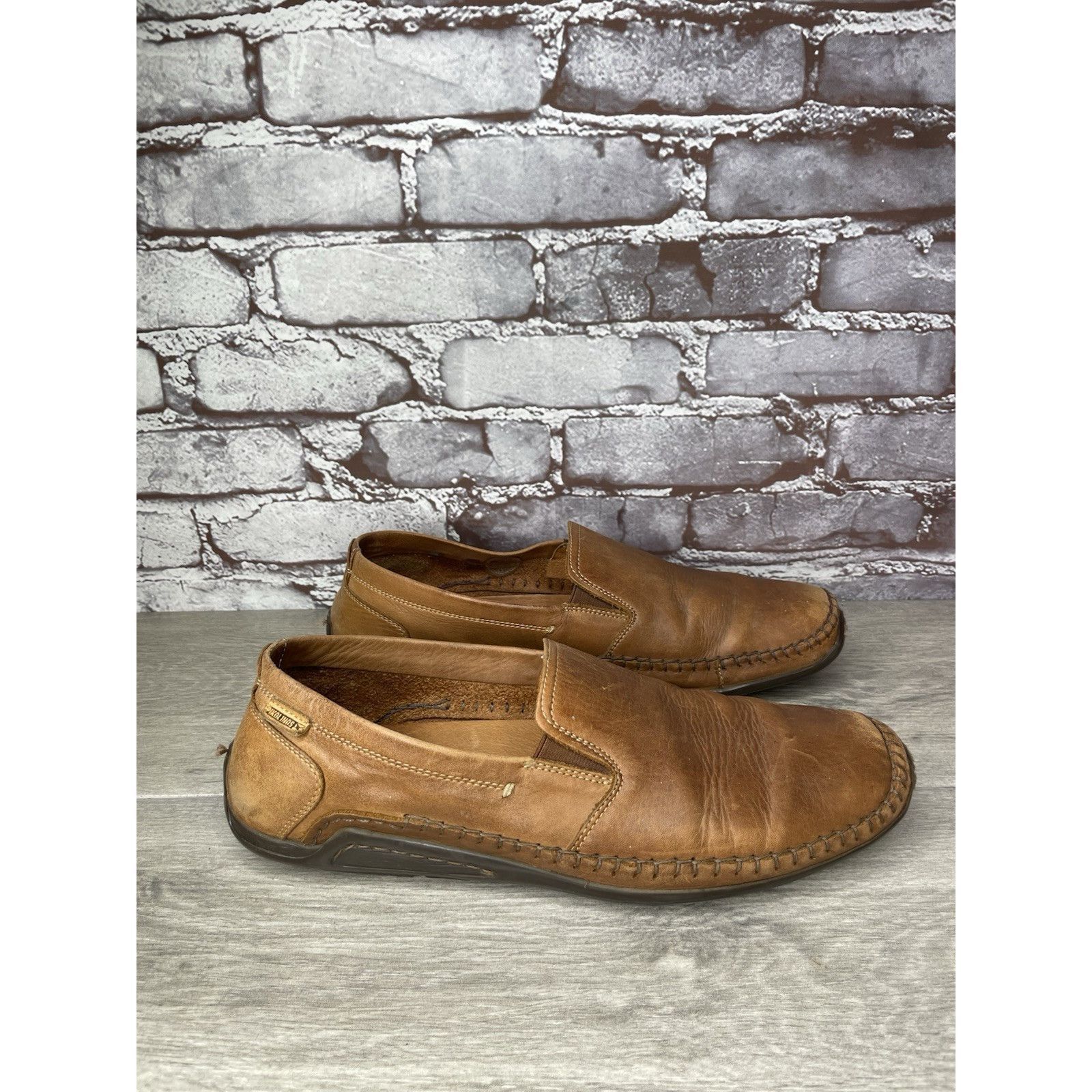 The Unbranded Brand Pikolinos Brown Leather Slip On Moc Driving Loafers Shoes Me Size US 11 / EU 44 - 8 Thumbnail