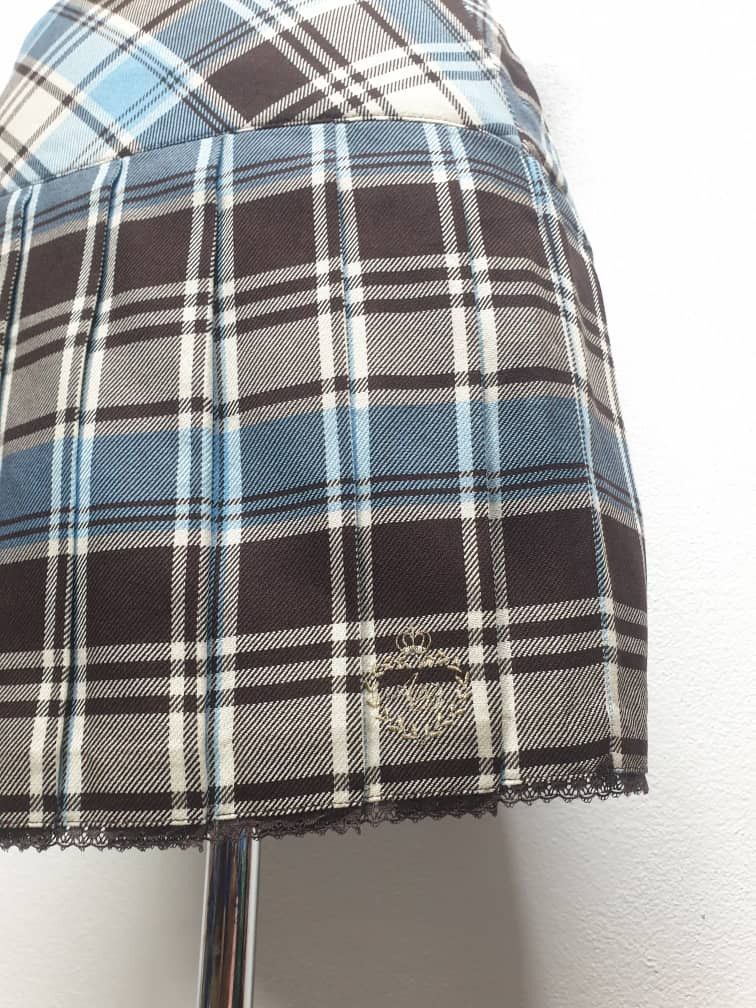 Angel Blue Angel blue Checkered blue colour Mini Skirt Size 28" / US 6 / IT 42 - 7 Thumbnail
