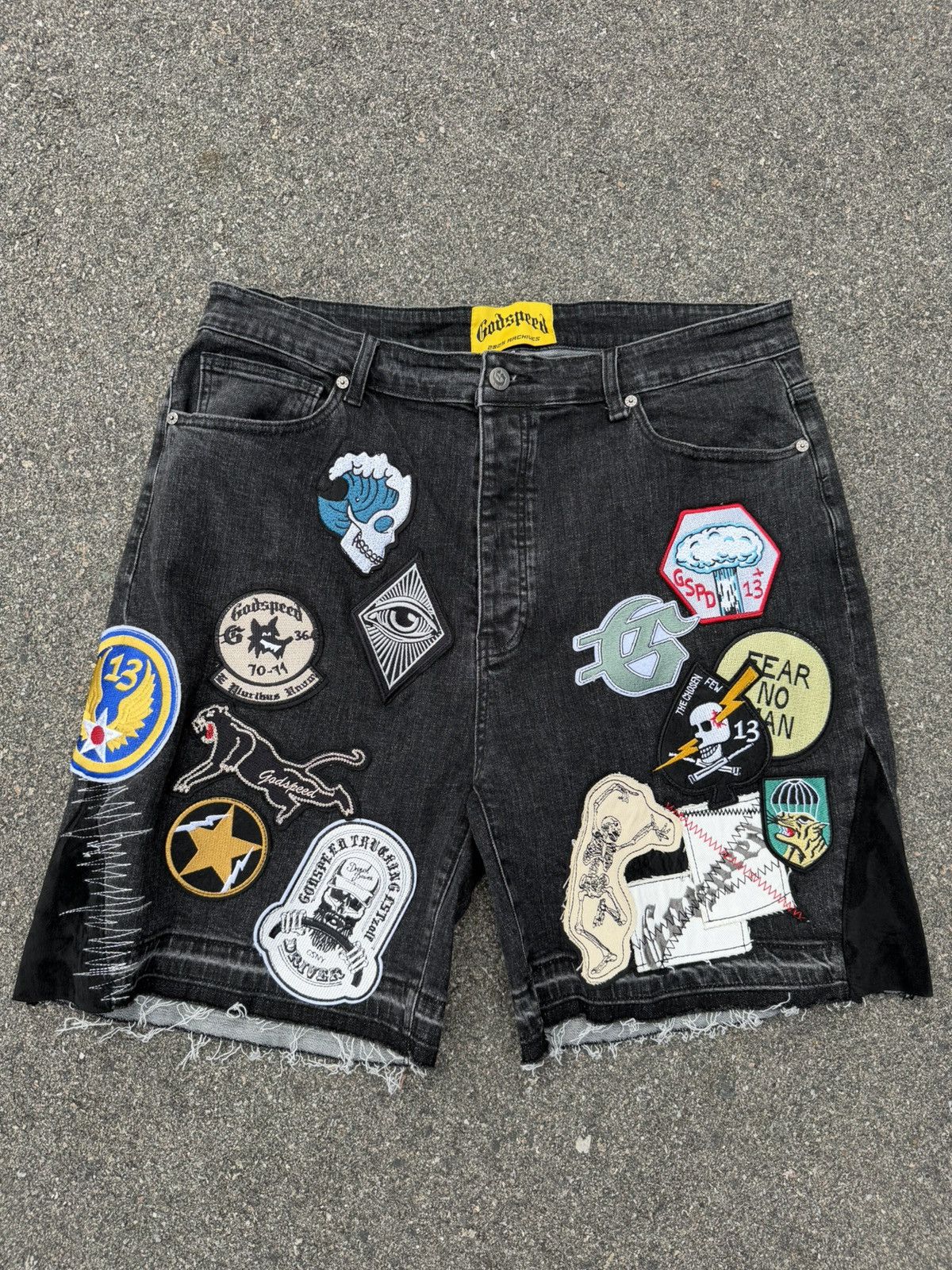 Godspeed Godspeed Patchwork Denim Shorts V2 Black Size US 38 / EU 54 - 1 Thumbnail