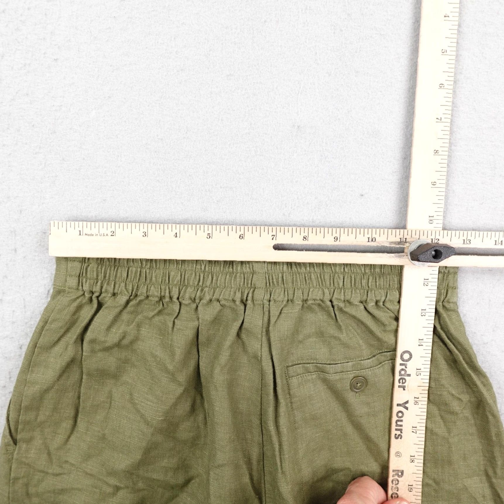 ATM Anthony Thomas Melillo Shorts 0 Womens Linen Pleated Raw Hem Seaweed NEW