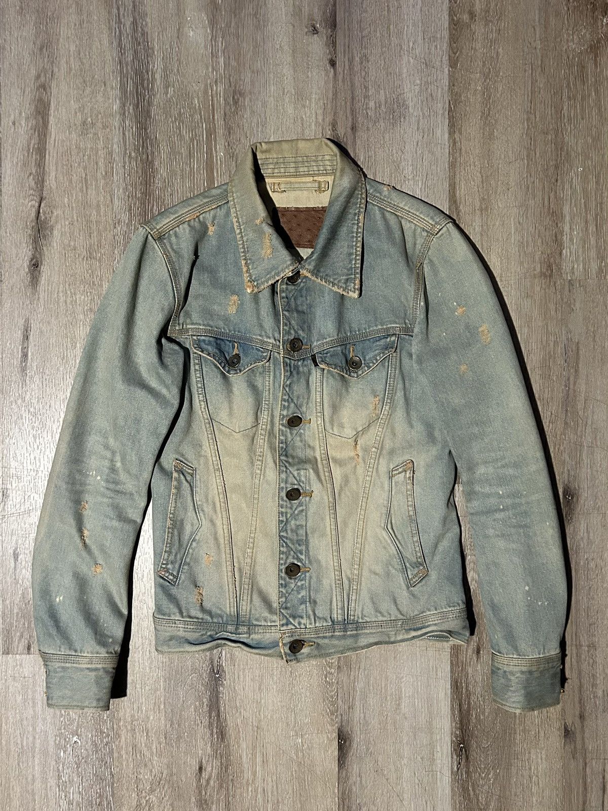 GOA Vintage GOA Mudwash Distressed Selvedge Denim Jacket Size US S / EU 44-46 / 1 - 1 Thumbnail