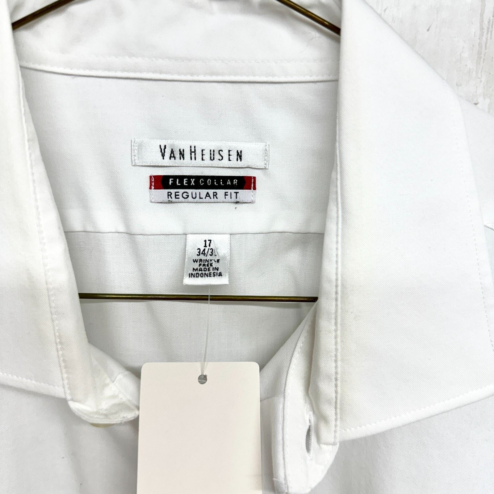 Van Heusen Van Heusen Shirt 17 34/36 Regular Fitting White Flex Collar Size US S / EU 44-46 / 1 - 2 Thumbnail
